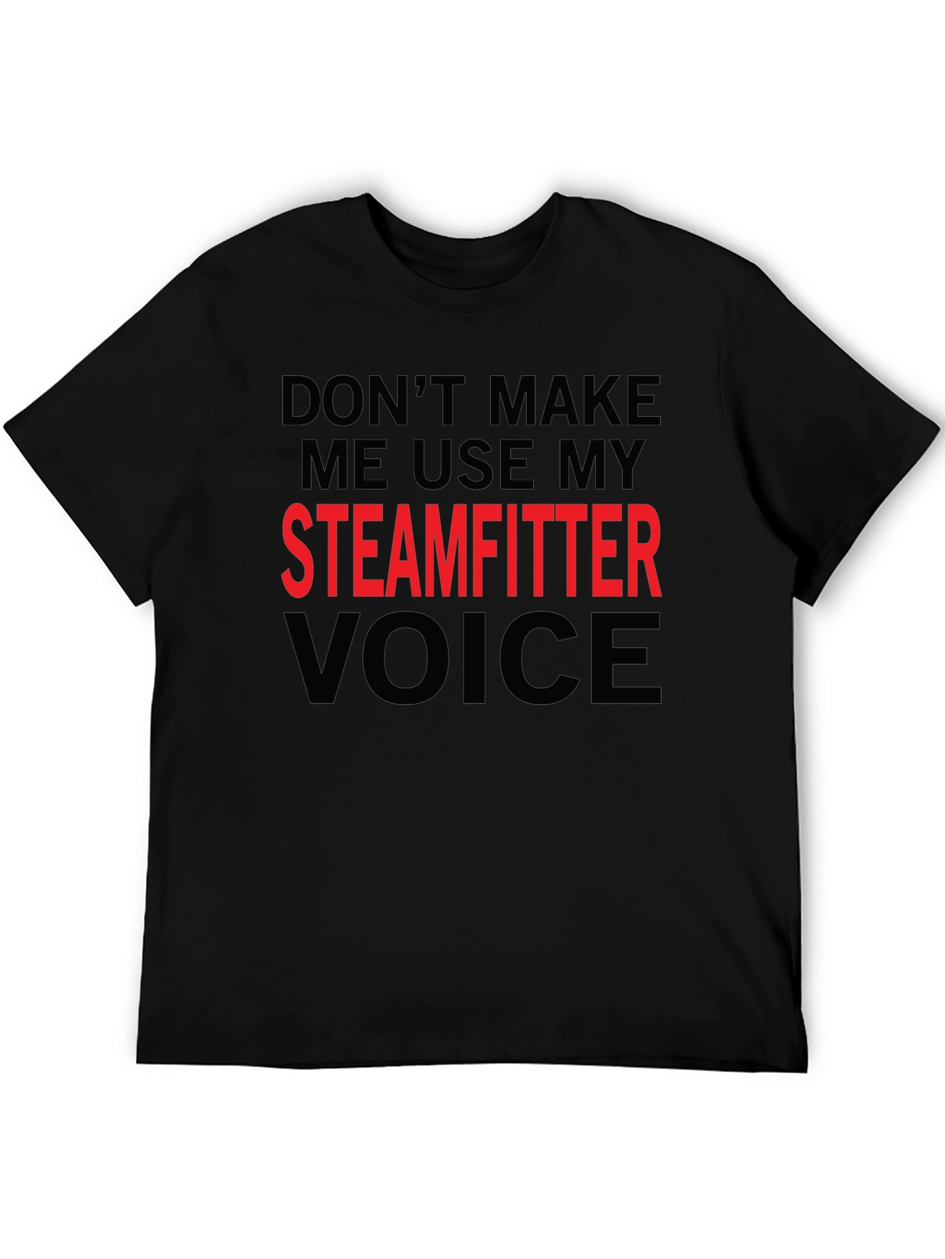 Black Steamfitter Voice Graphic T-Shirt - Black Crew Neck Tee view 5