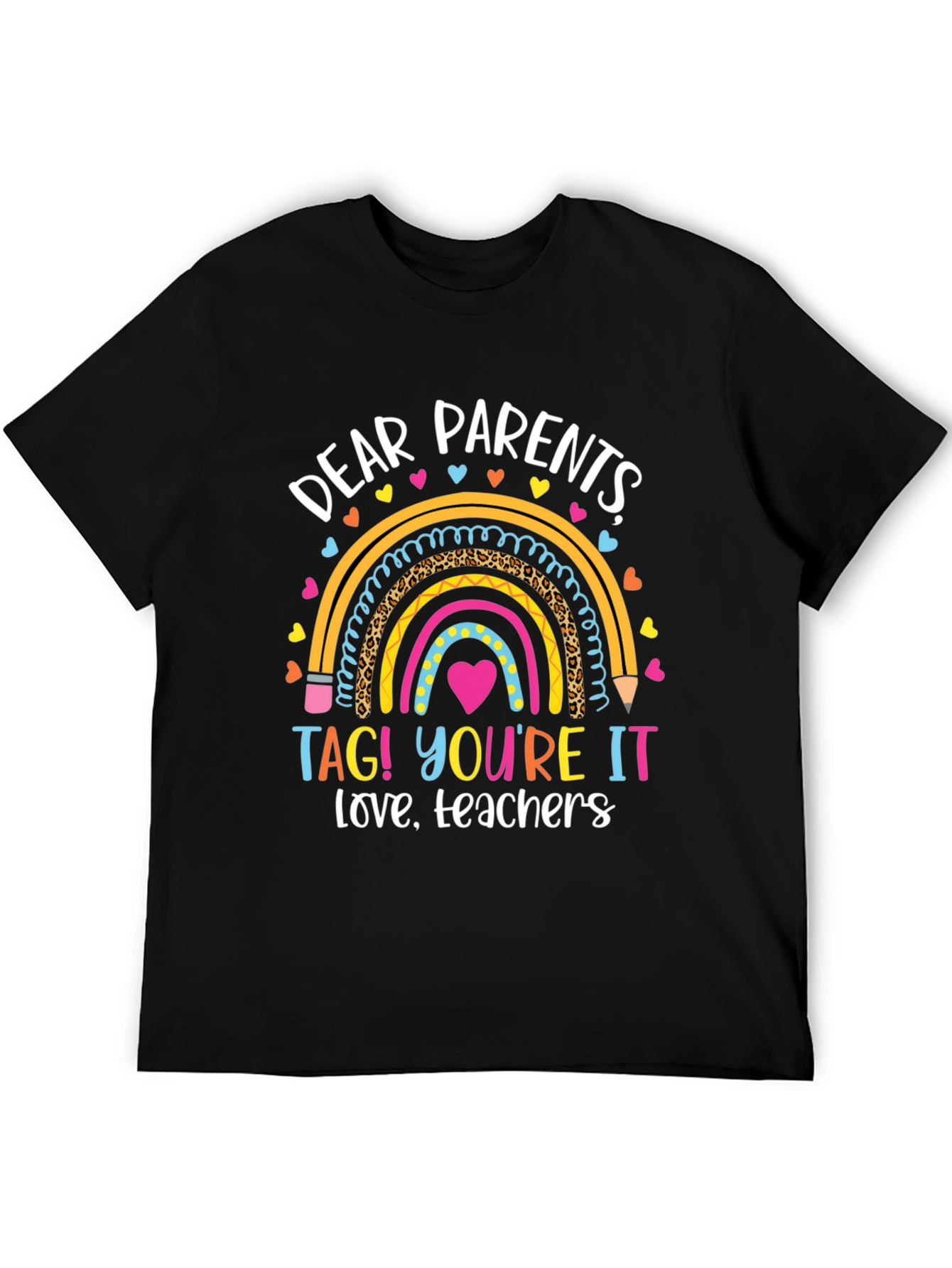 Black Dear Parents Teachers' Love Graphic T-Shirt view 5