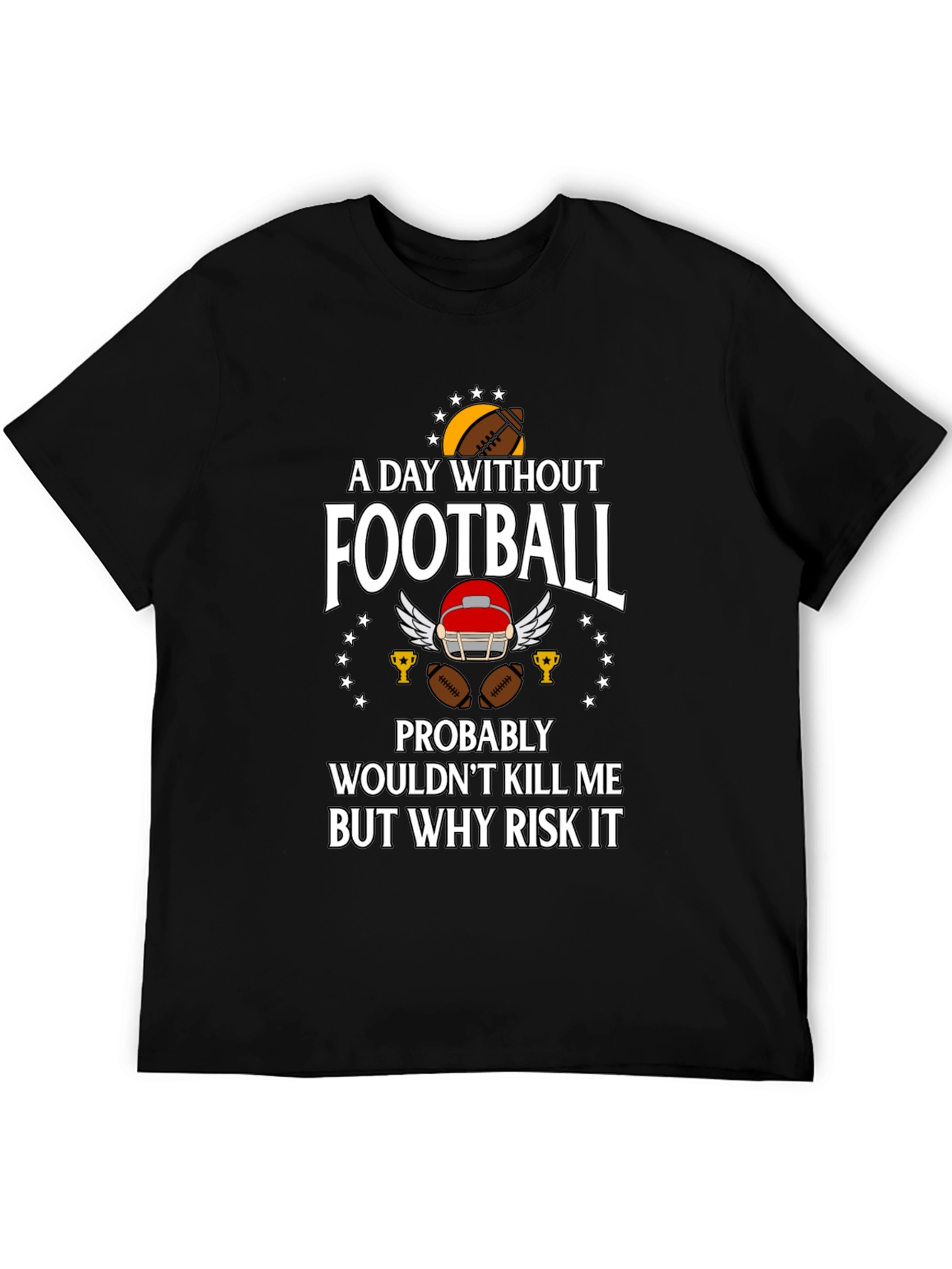 Black Football Fan T-Shirt: Why Risk It? view 5