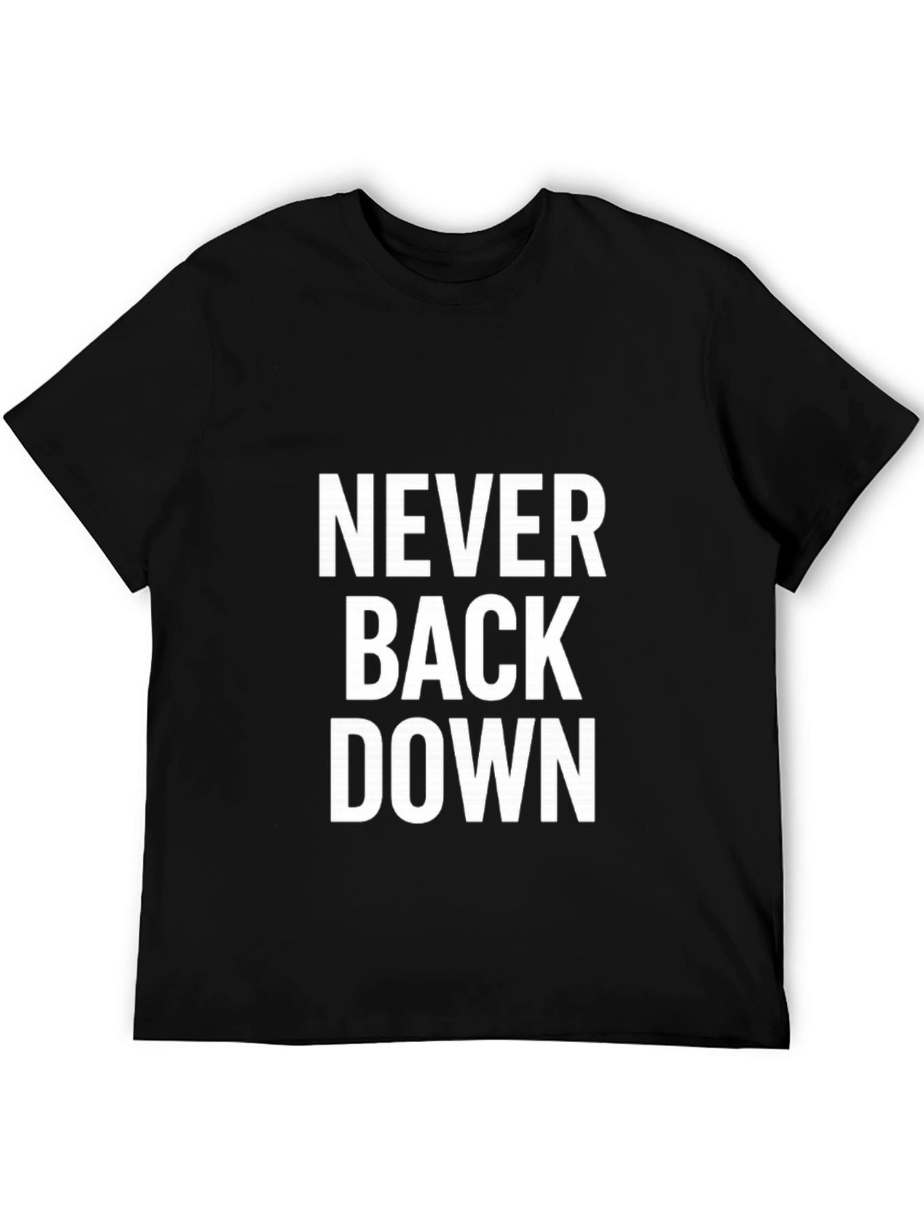Black Never Back Down Graphic Tee - Bold Statement T-Shirt view 5
