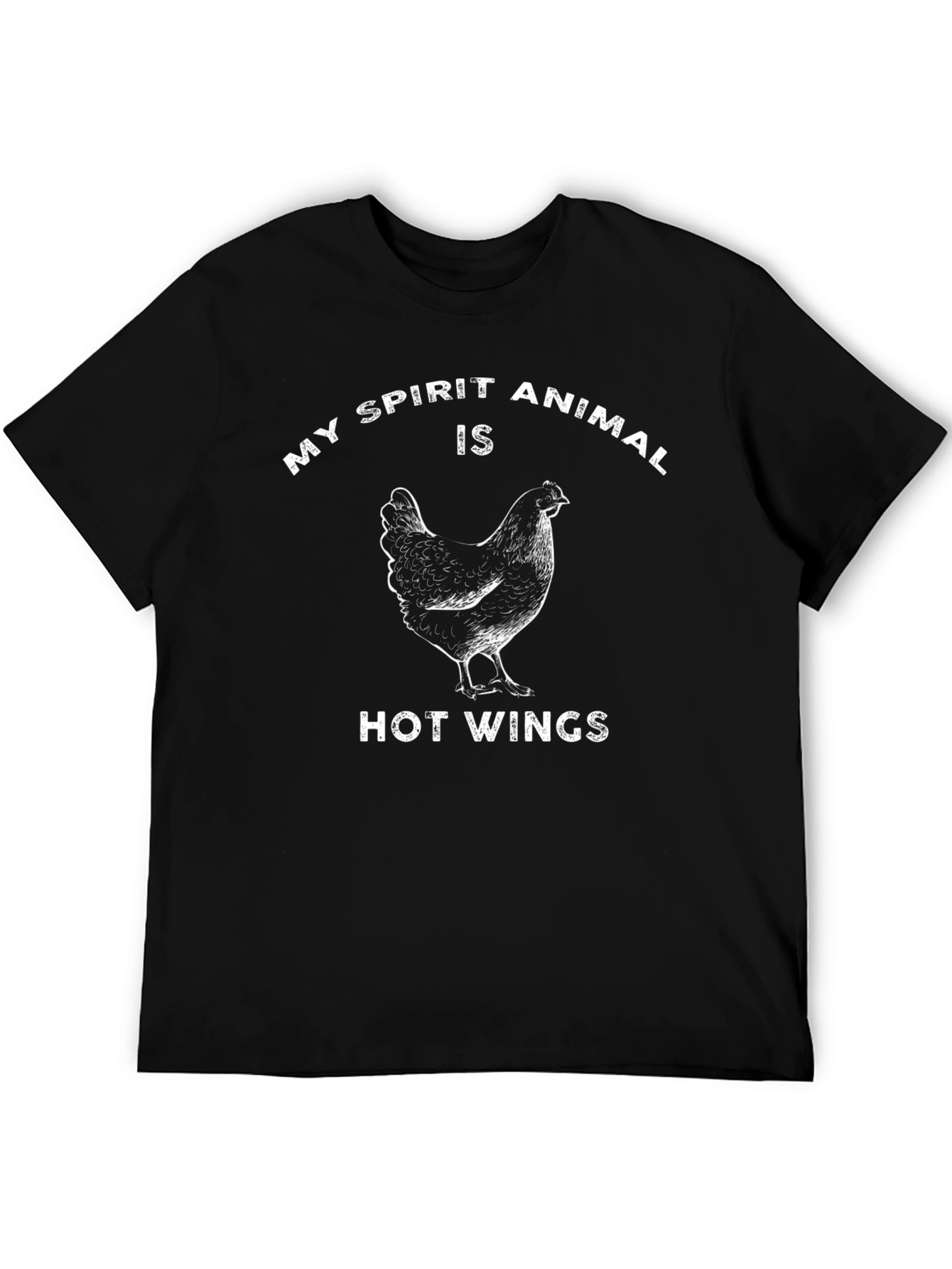 Black My Spirit Animal Hot Wings Black T-Shirt view 5