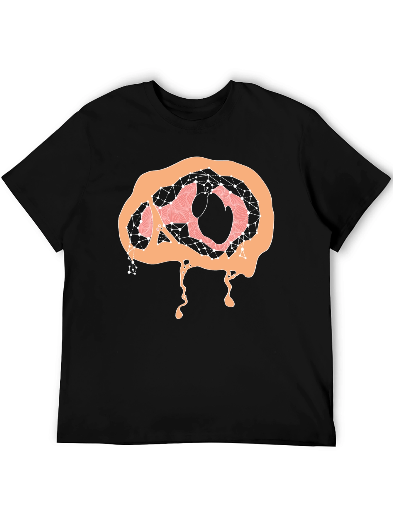 Black Abstract Brain Graphic Tee - Black view 5