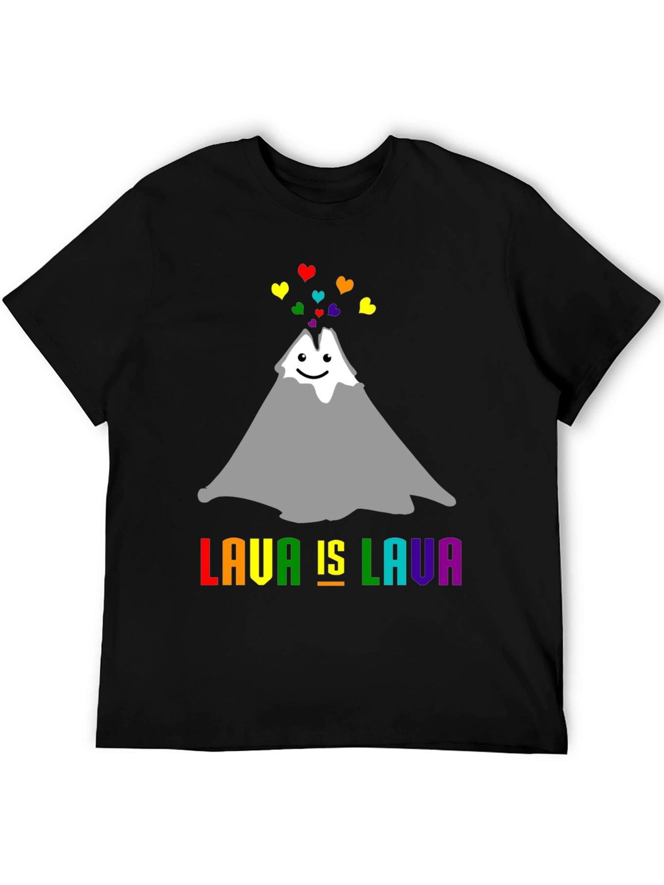 Lava Is Lava Volcano Rainbow Heart Pride T-Shirt - 5