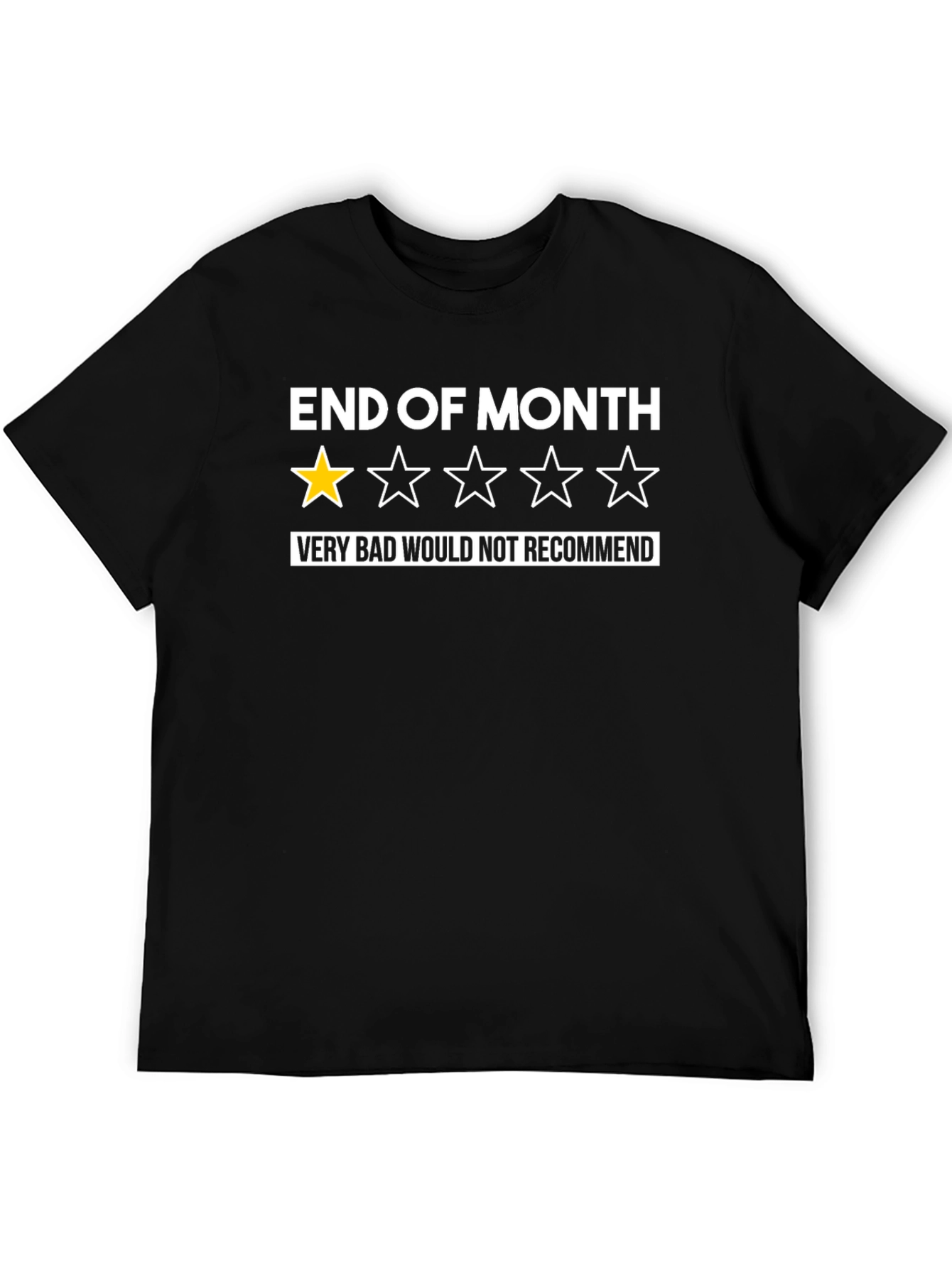 Black End of Month Funny Graphic T-Shirt - Poor Rating view 5