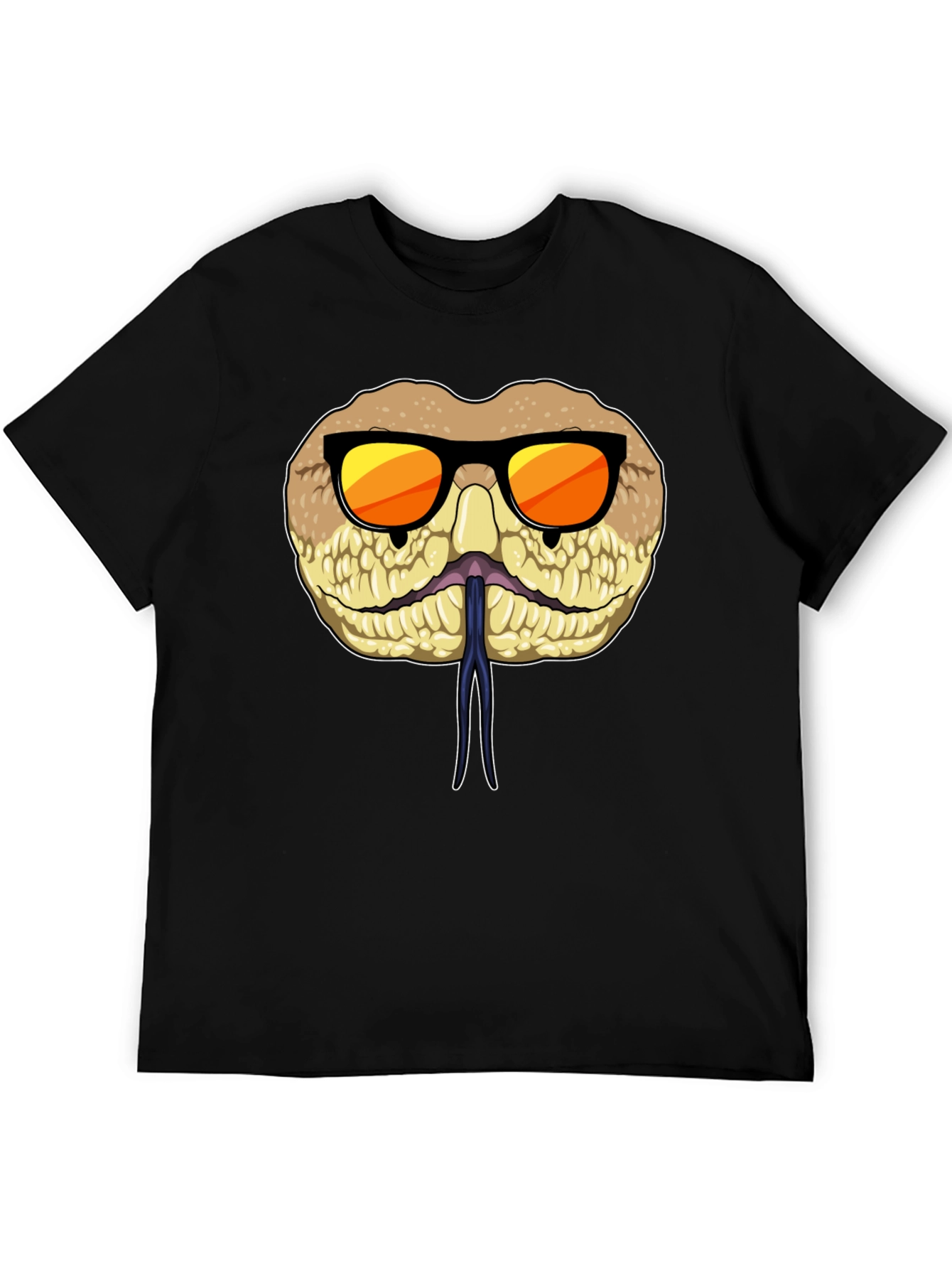 Black Cool Snake T-Shirt with Sunglasses view 5