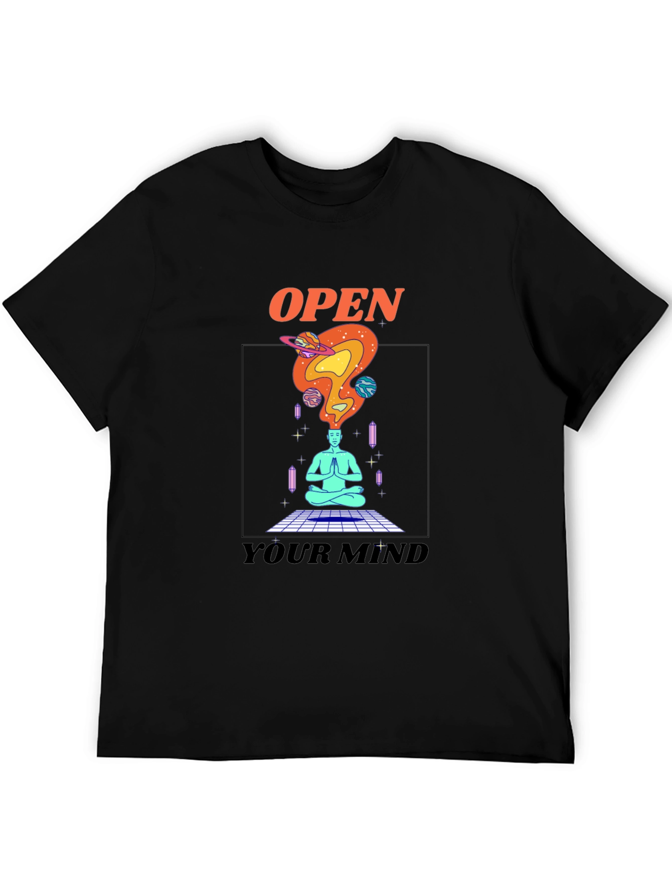Black Open Your Mind Graphic T-Shirt - Black Tee view 5