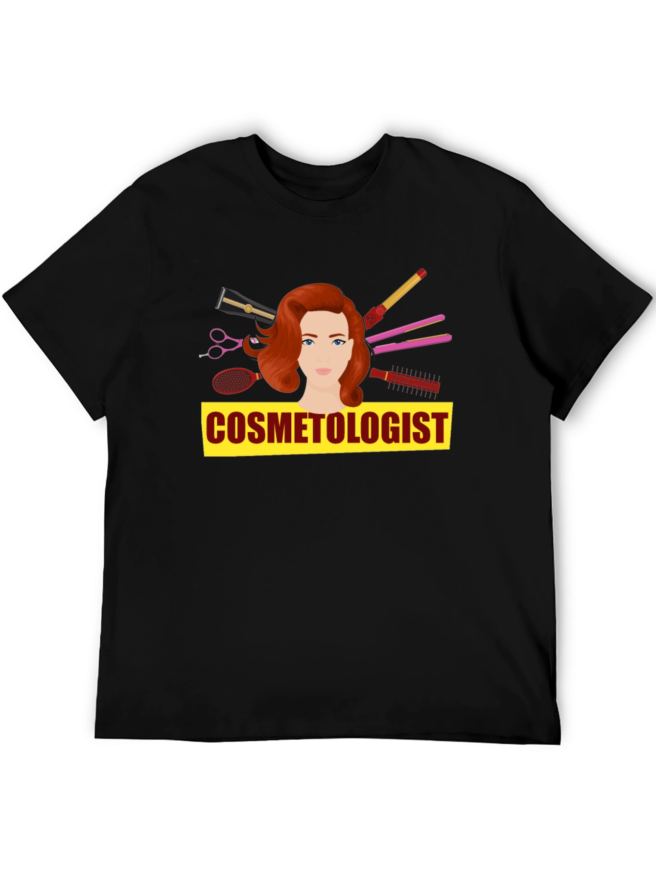 Black Cosmetologist T-Shirt - Hair Stylist Tee view 5