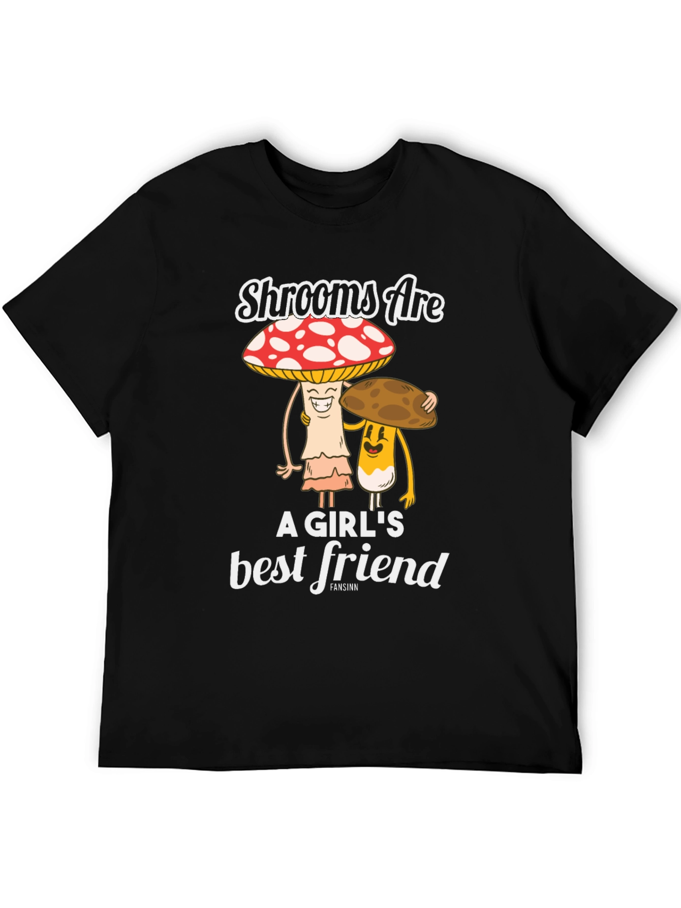 Black Shrooms Are A Girl's Best Friend Funny Mushroom T-Shirt view 5