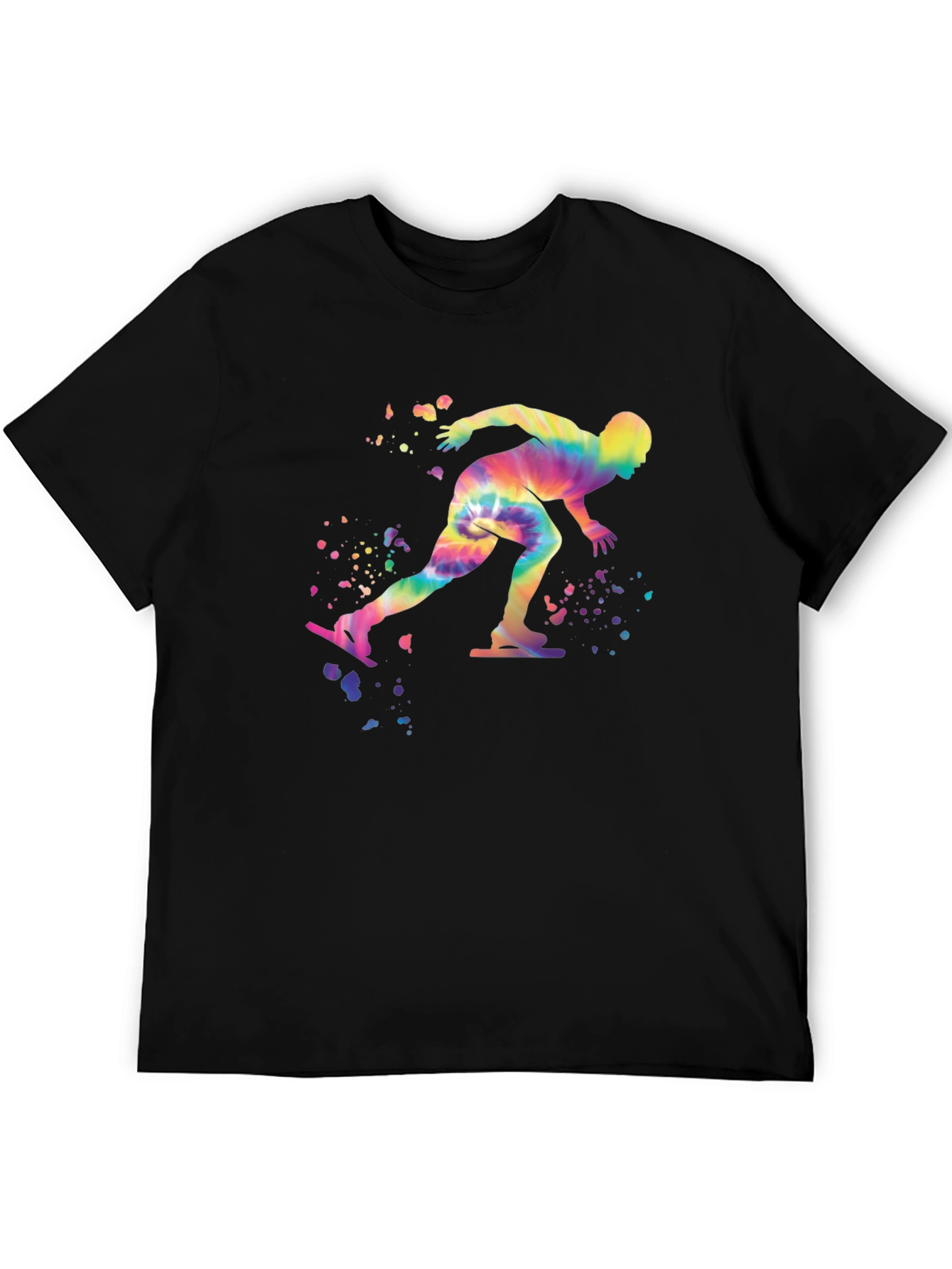 Black Tie-Dye Speed Skater Black T-Shirt view 5