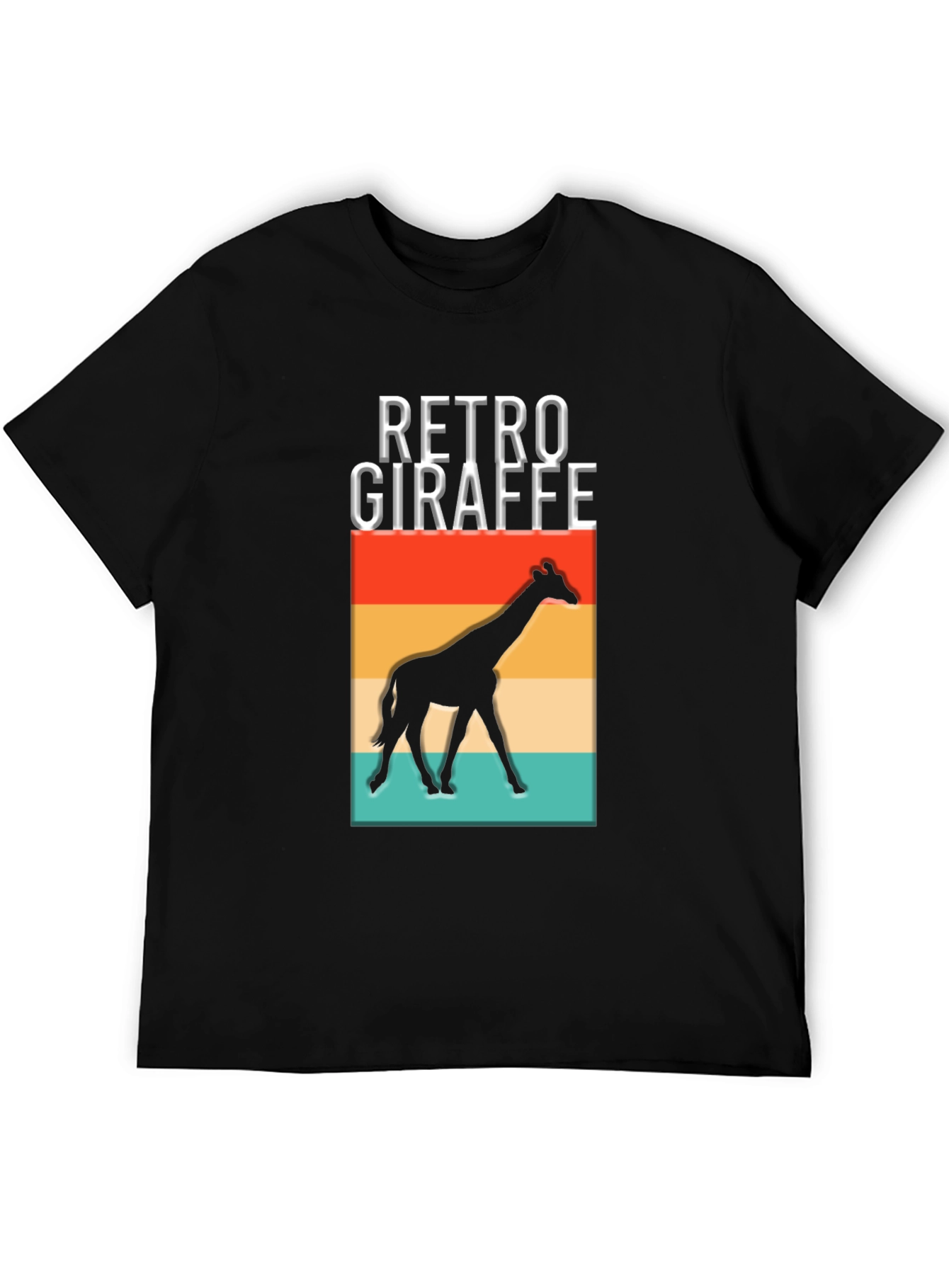 Black Retro Giraffe Graphic T-Shirt - Vintage Style view 5