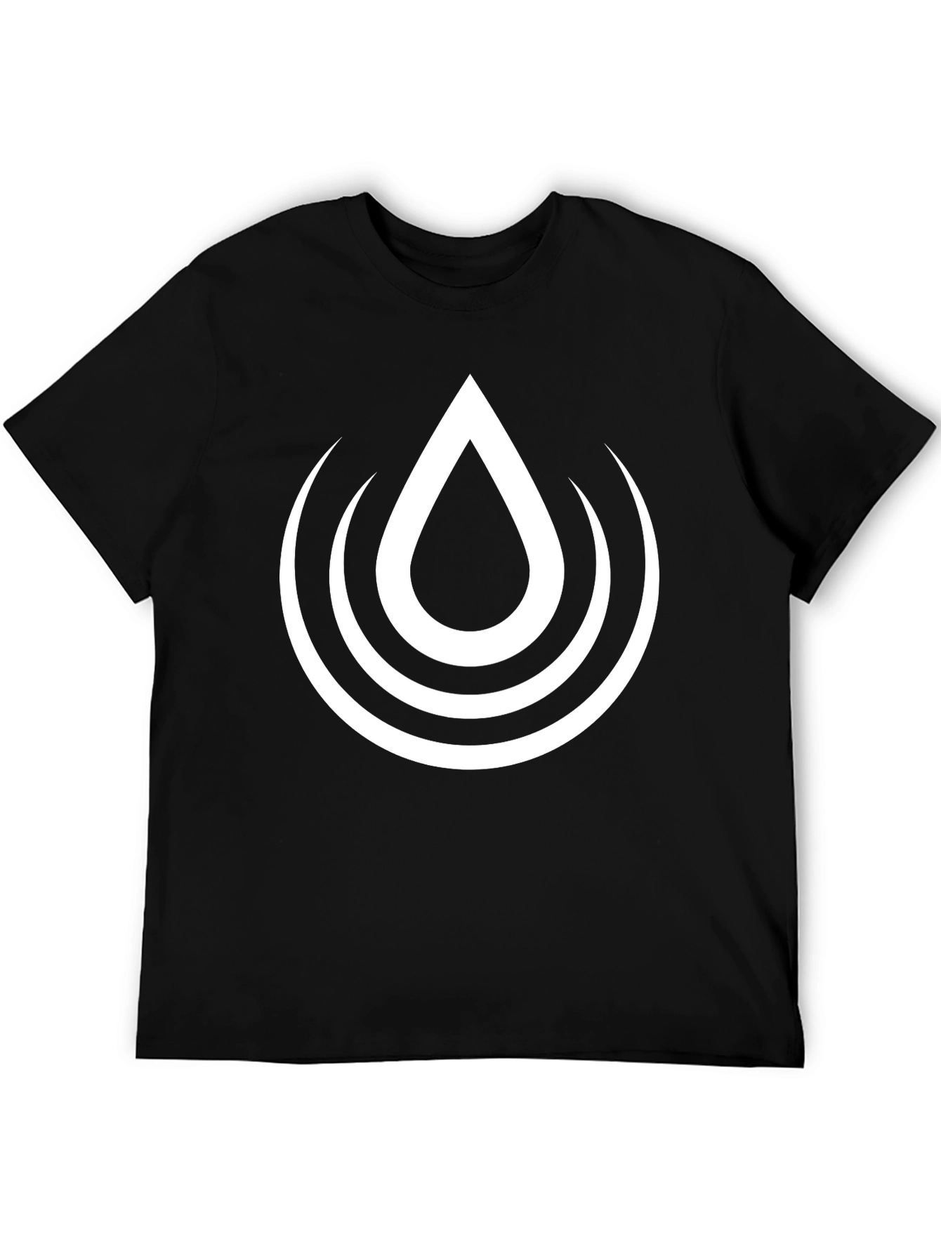 Black Black Graphic Tee - Water Drop Design view 5