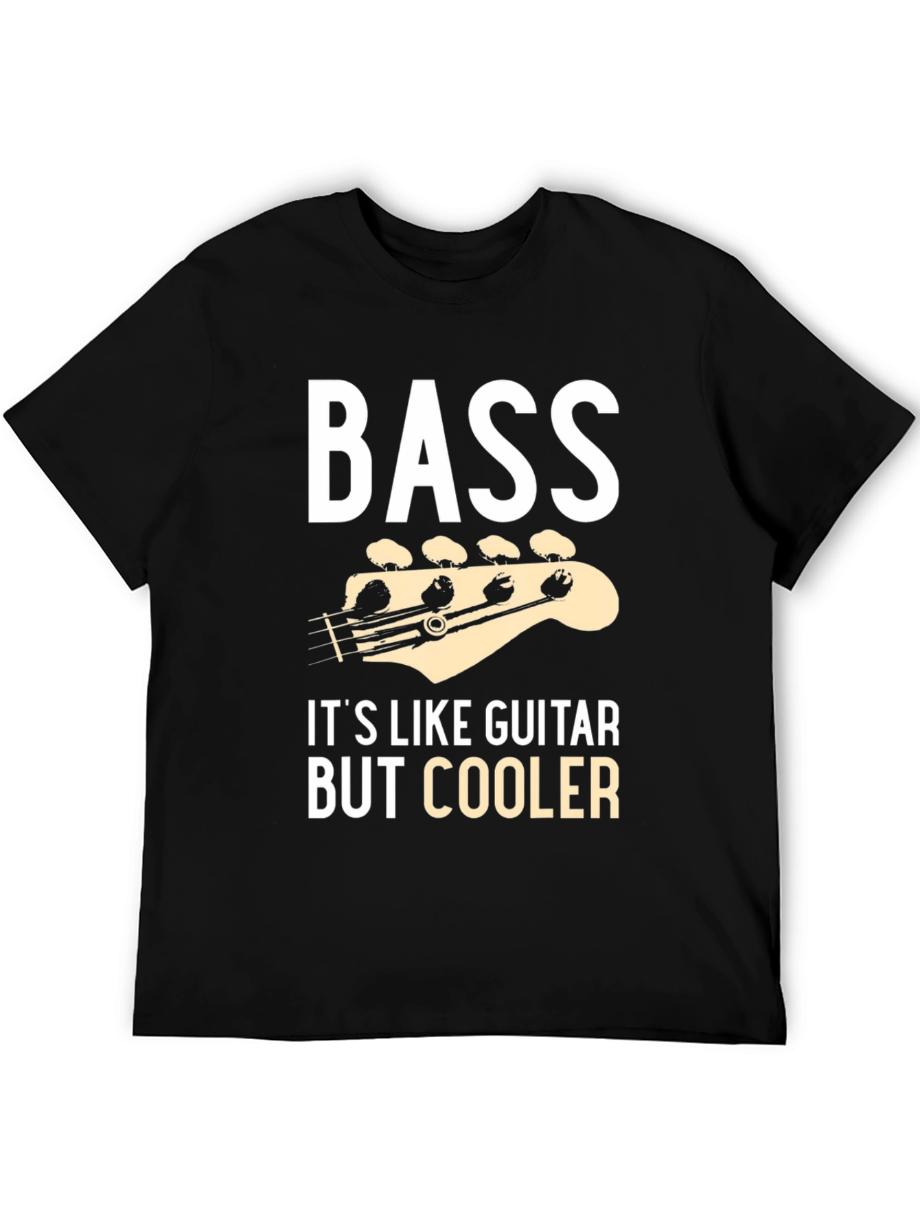 Black Bass is Cooler Black Graphic Tee Shirt view 5