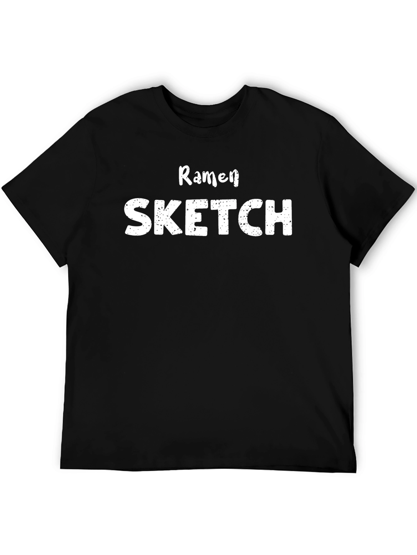 Black Ramen Sketch Black T-Shirt - Fun Casual Wear view 5