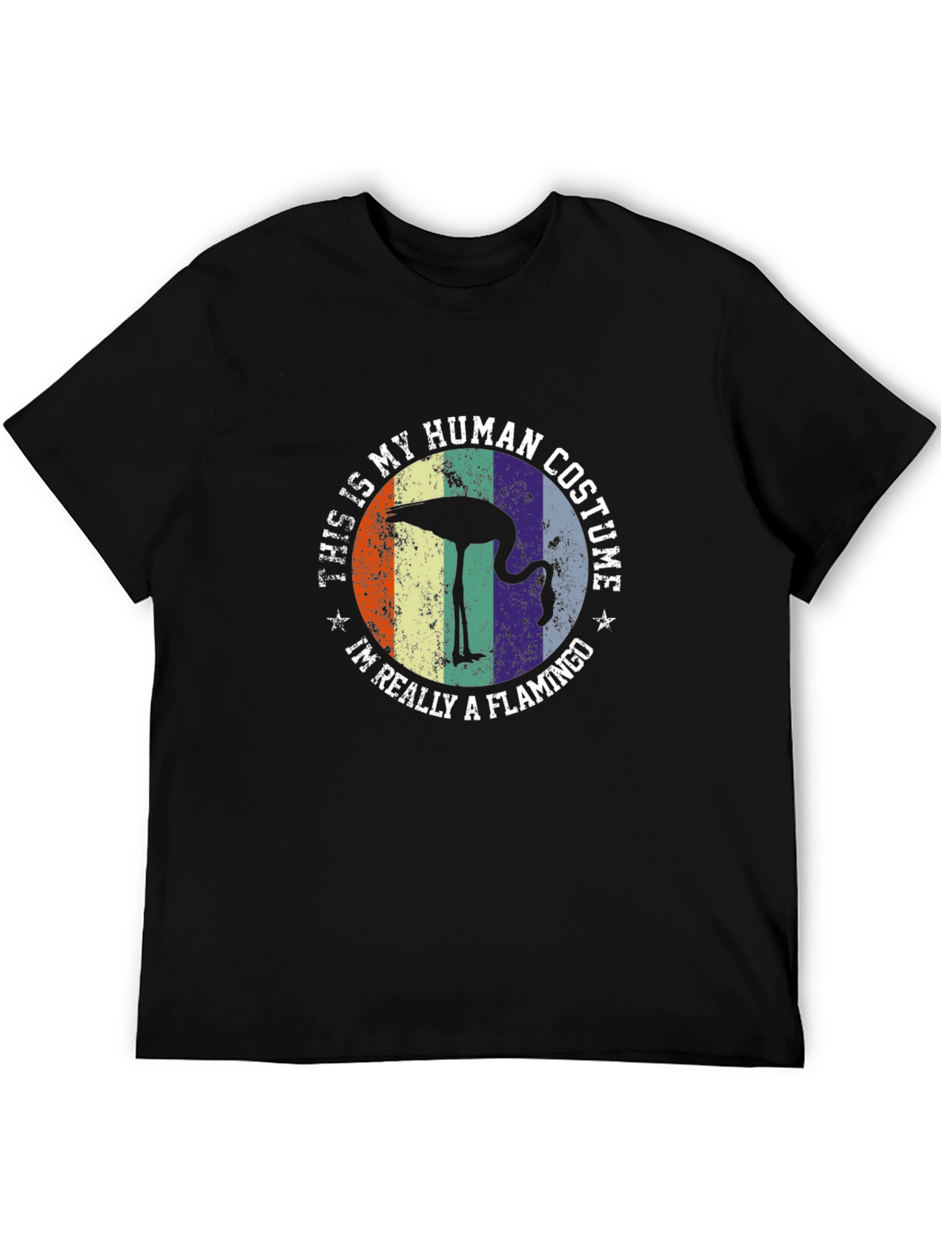 Black This Is My Human Costume Flamingo T-Shirt view 5