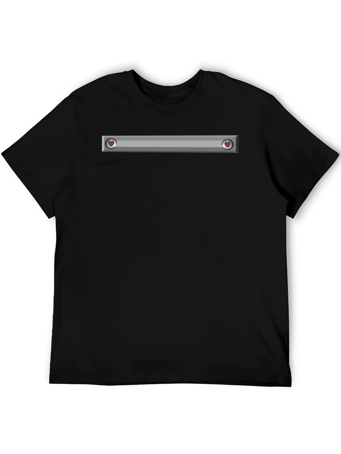 Black Heart-Detail Gamer Health Bar T-Shirt view 5