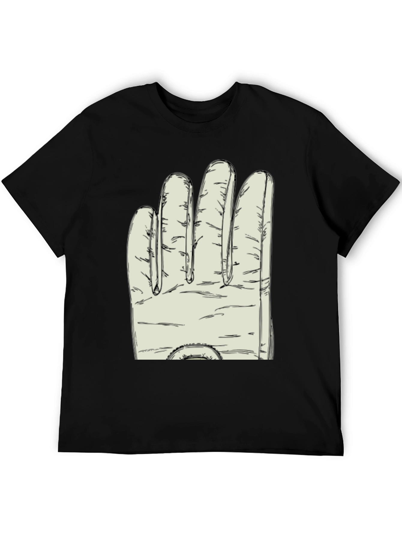 Black Novelty Glove Graphic T-Shirt - Soft Cotton Blend view 5
