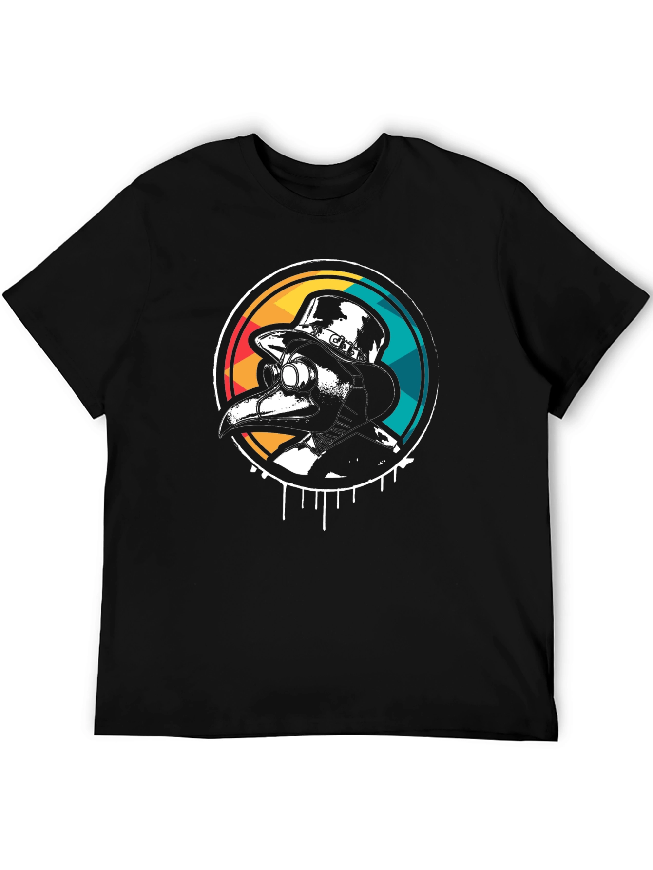 Black Plague Doctor Retro T-Shirt view 5