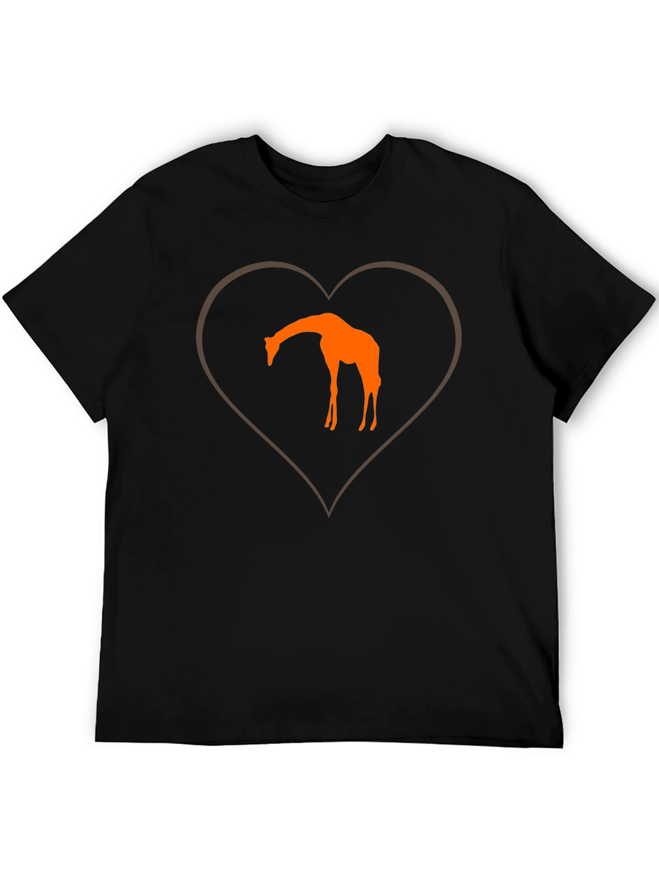 Black Giraffe Heart Graphic Tee - Unique Design view 5