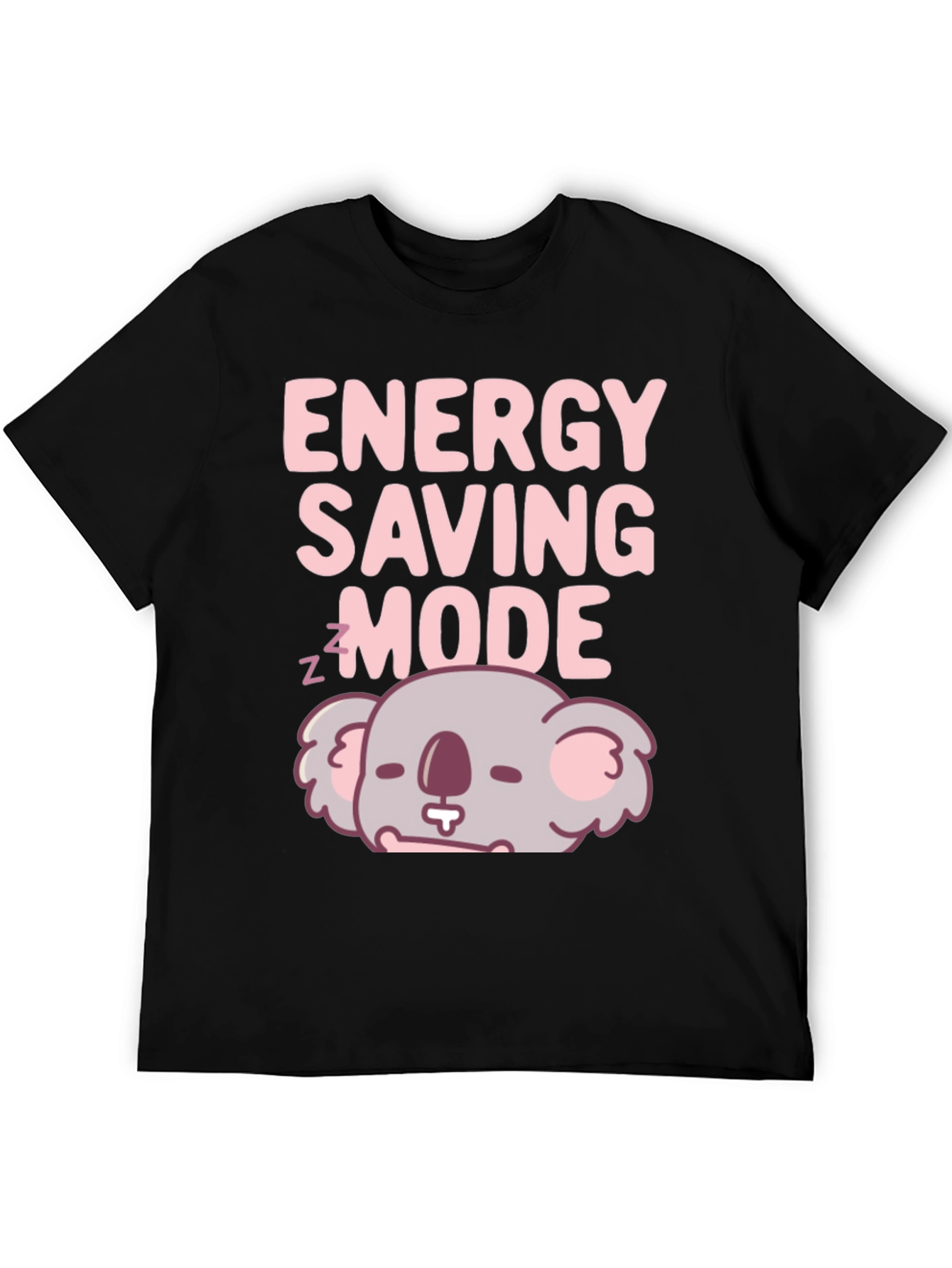 Black Energy Saving Mode Koala T-Shirt view 5