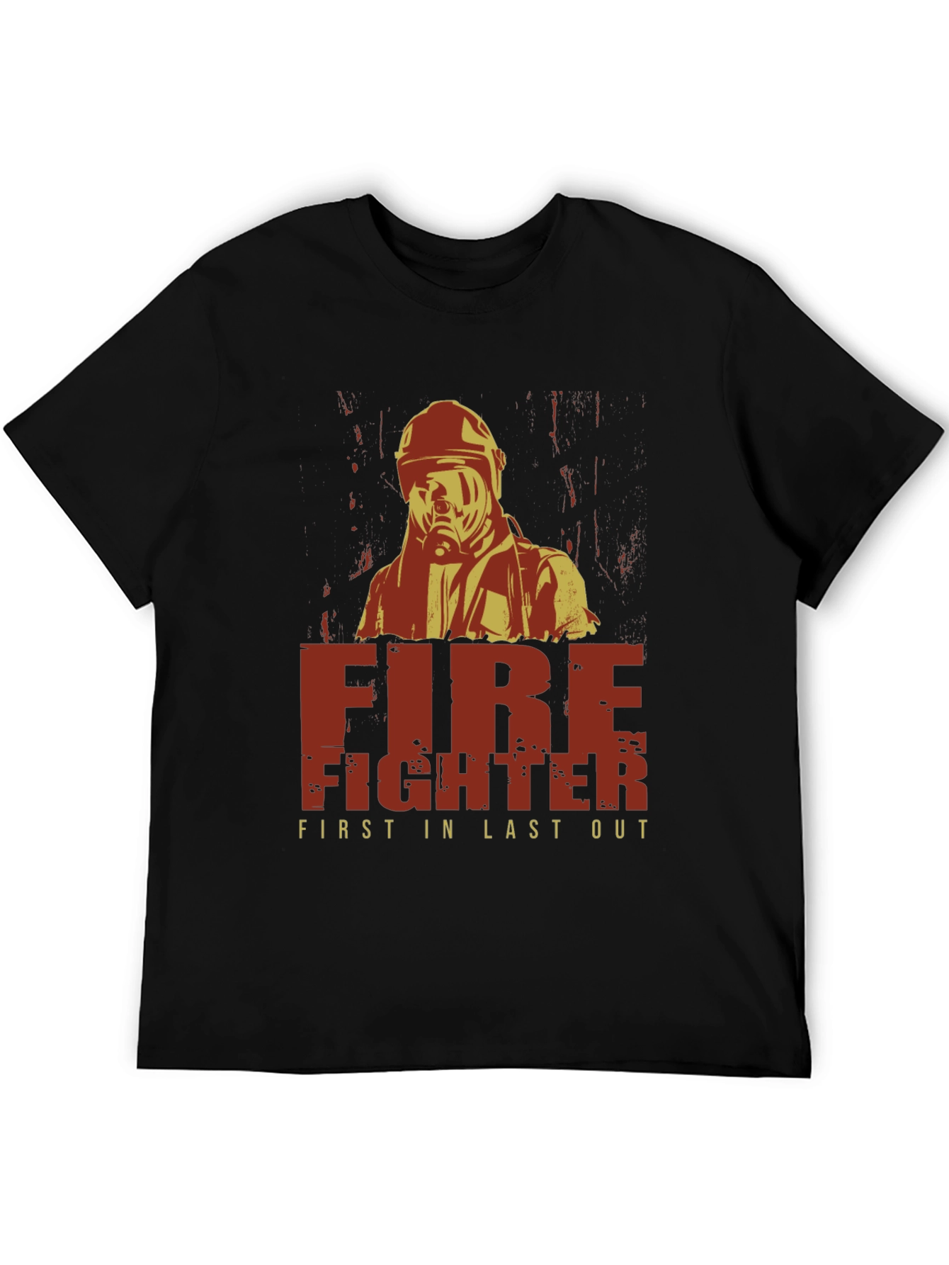 Black Firefighter First In Last Out Graphic T-Shirt view 5