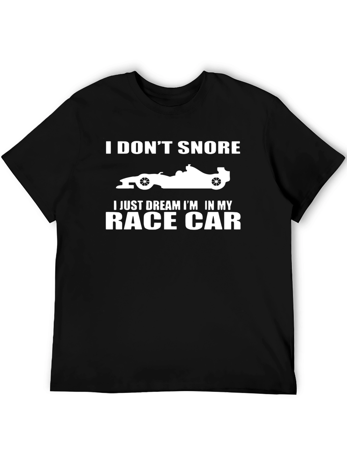 Black Dream Race Car T-Shirt - Funny Snoring Tee view 5