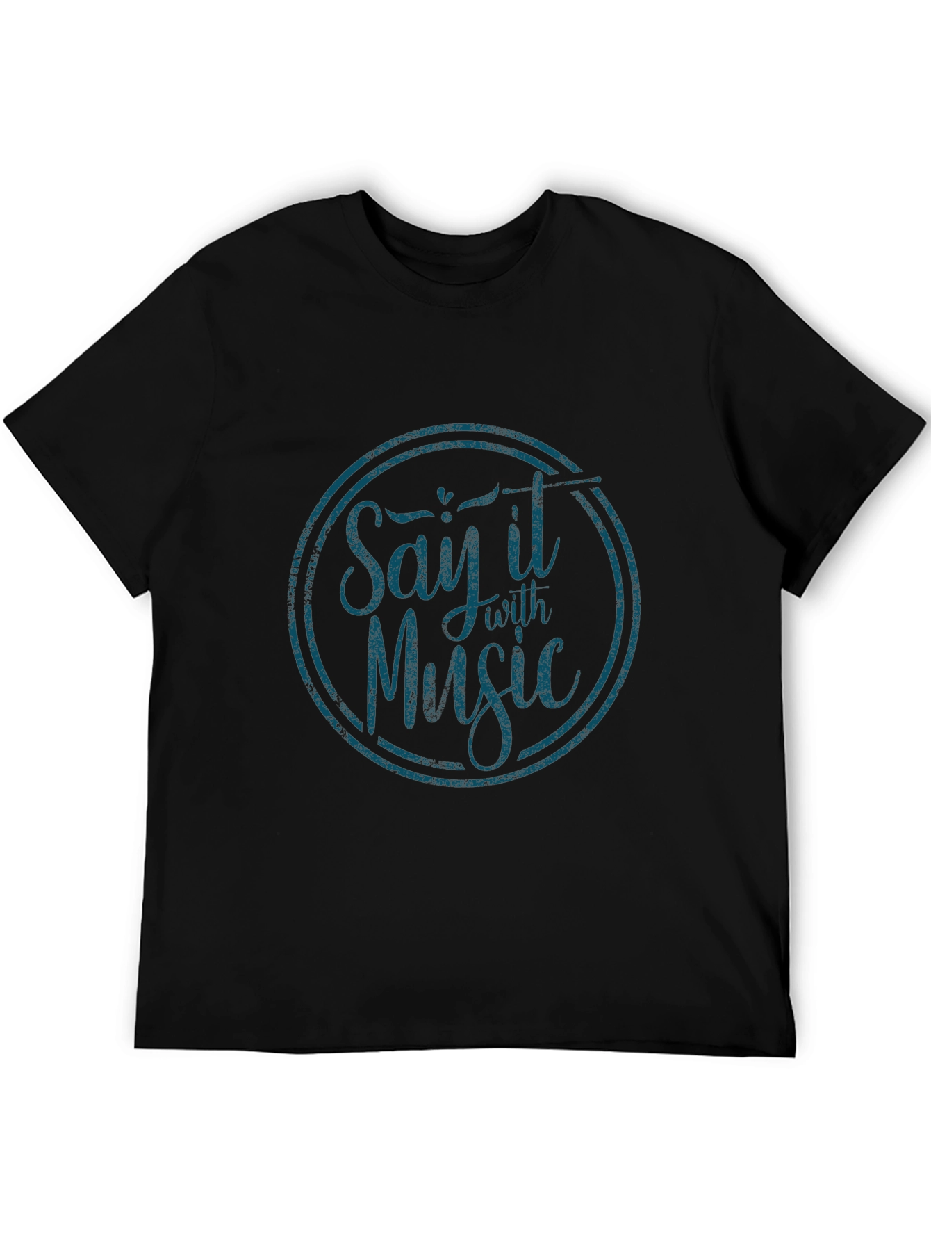Black Say It With Music Black Graphic Tee view 5