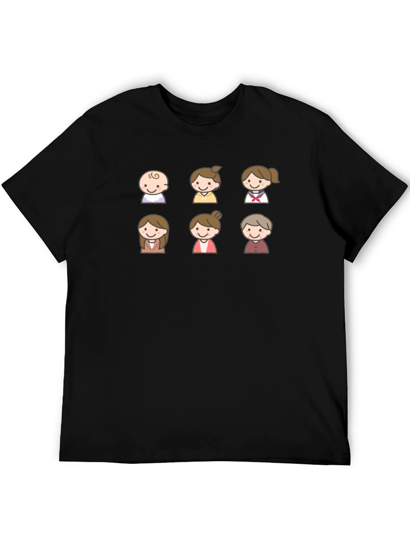 Black Family Portrait Graphic Tee - Black Unisex view 5