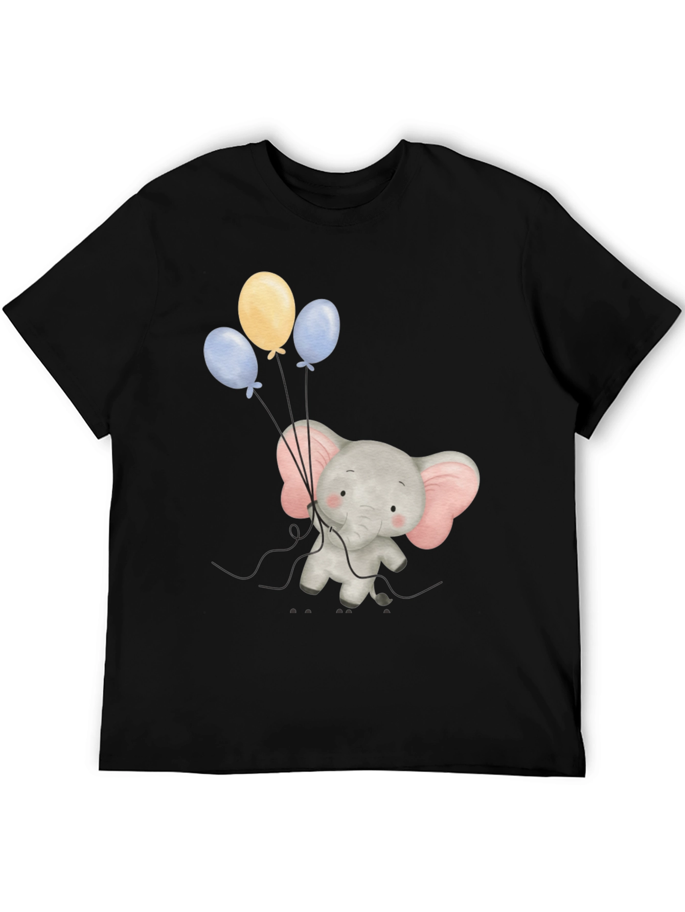 Black Elephant Balloons Graphic Tee - Soft Cotton Comfort view 5