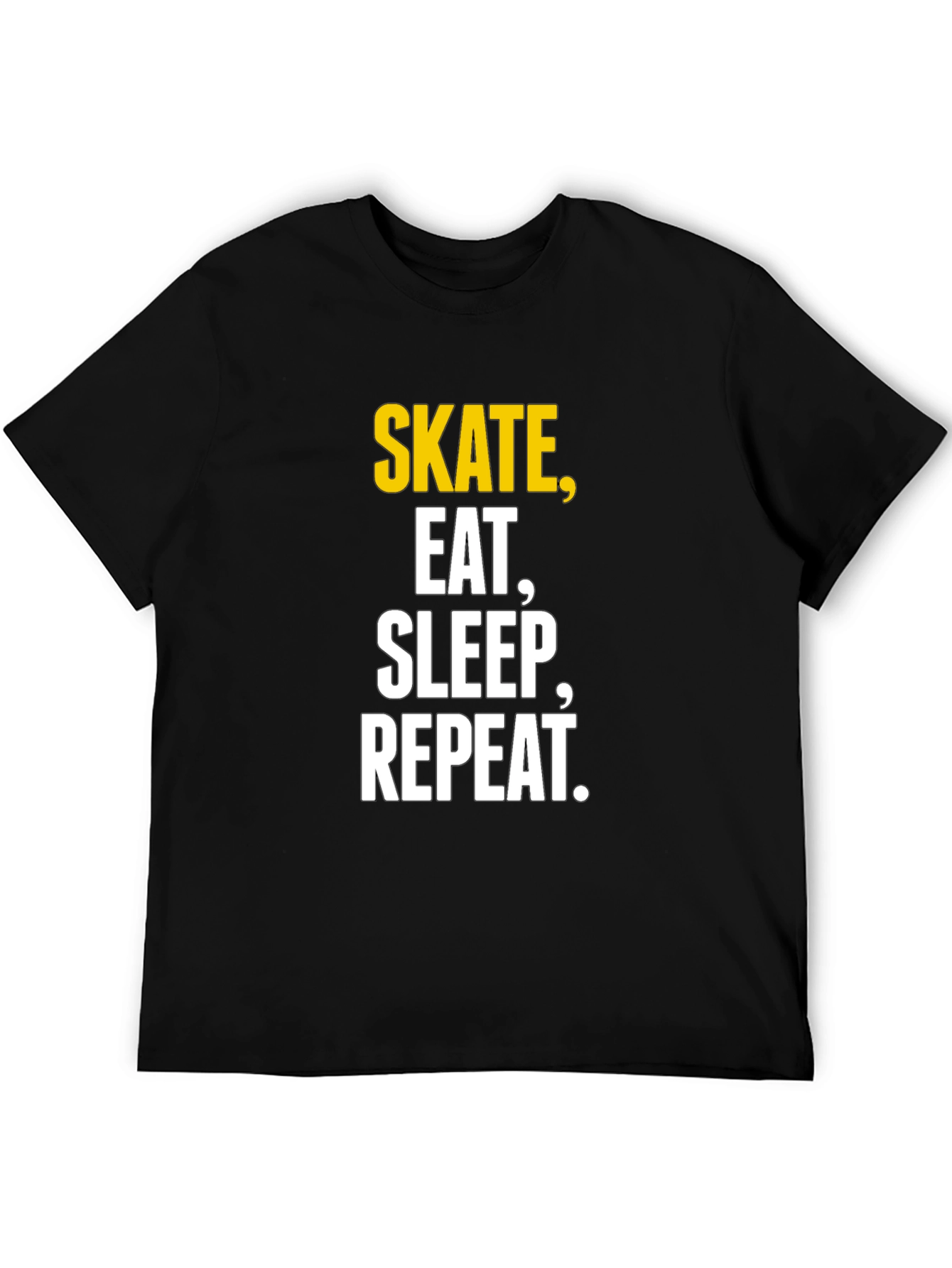 Black Skate Eat Sleep Repeat Graphic T-Shirt - Black Cotton Tee view 5