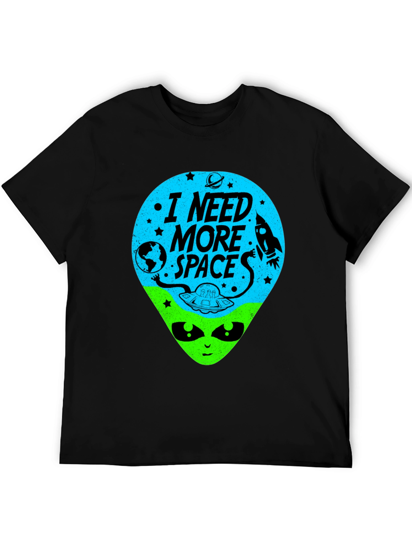 Black I Need More Space Alien Graphic Tee view 5