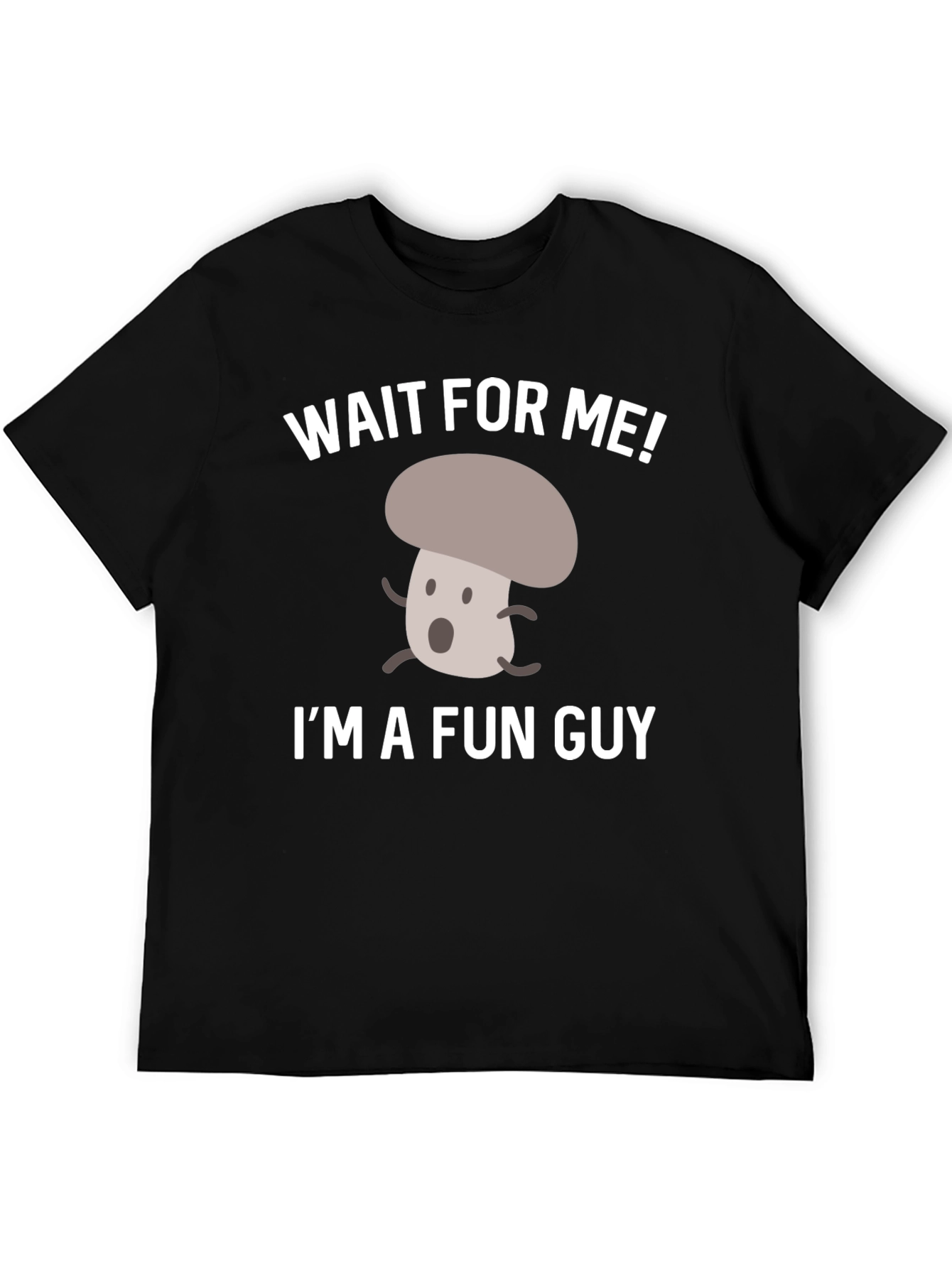 Black Fun Guy Mushroom Graphic T-Shirt view 5