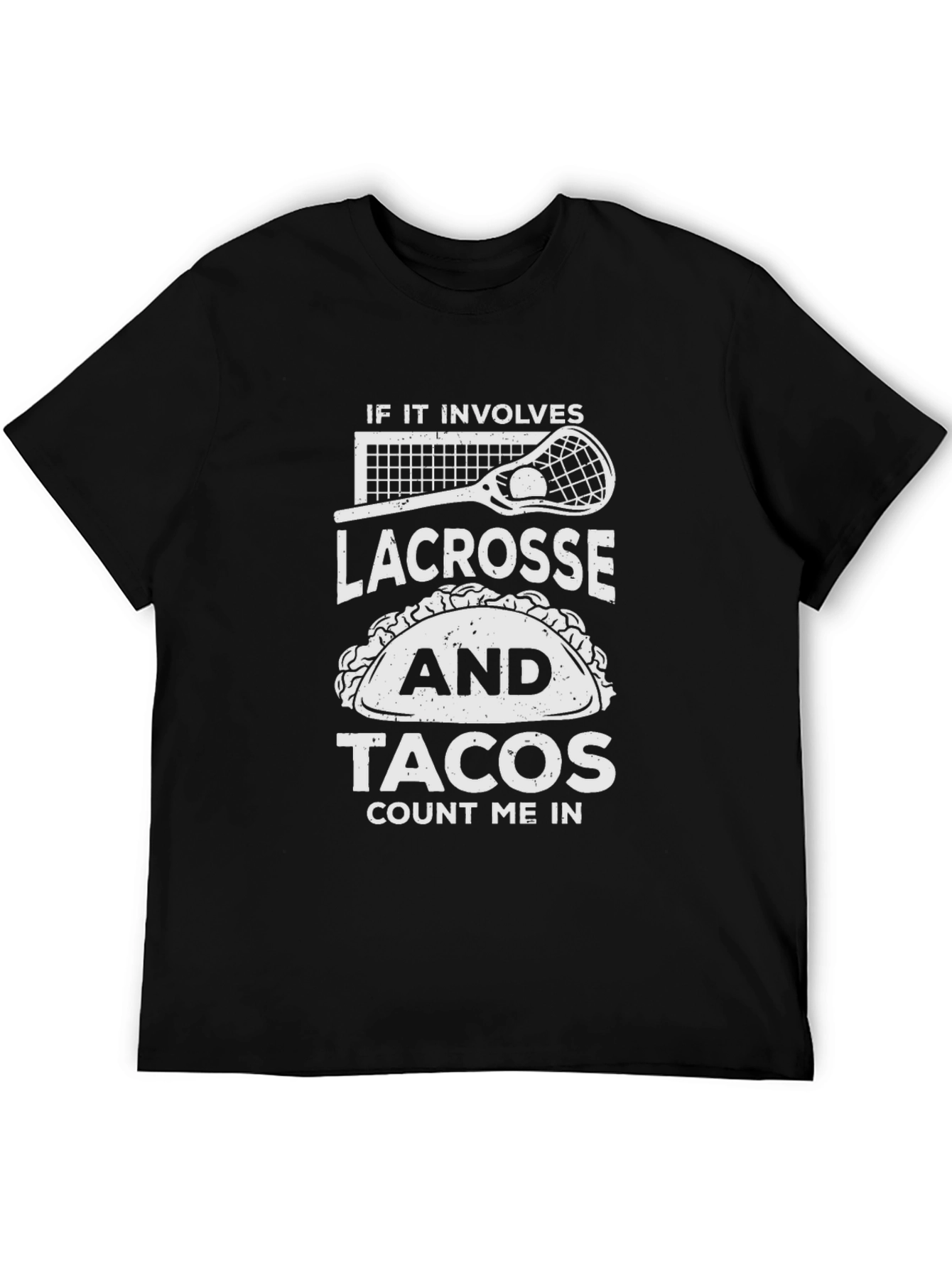 Black Lacrosse & Tacos Graphic Tee - Count Me In! view 5