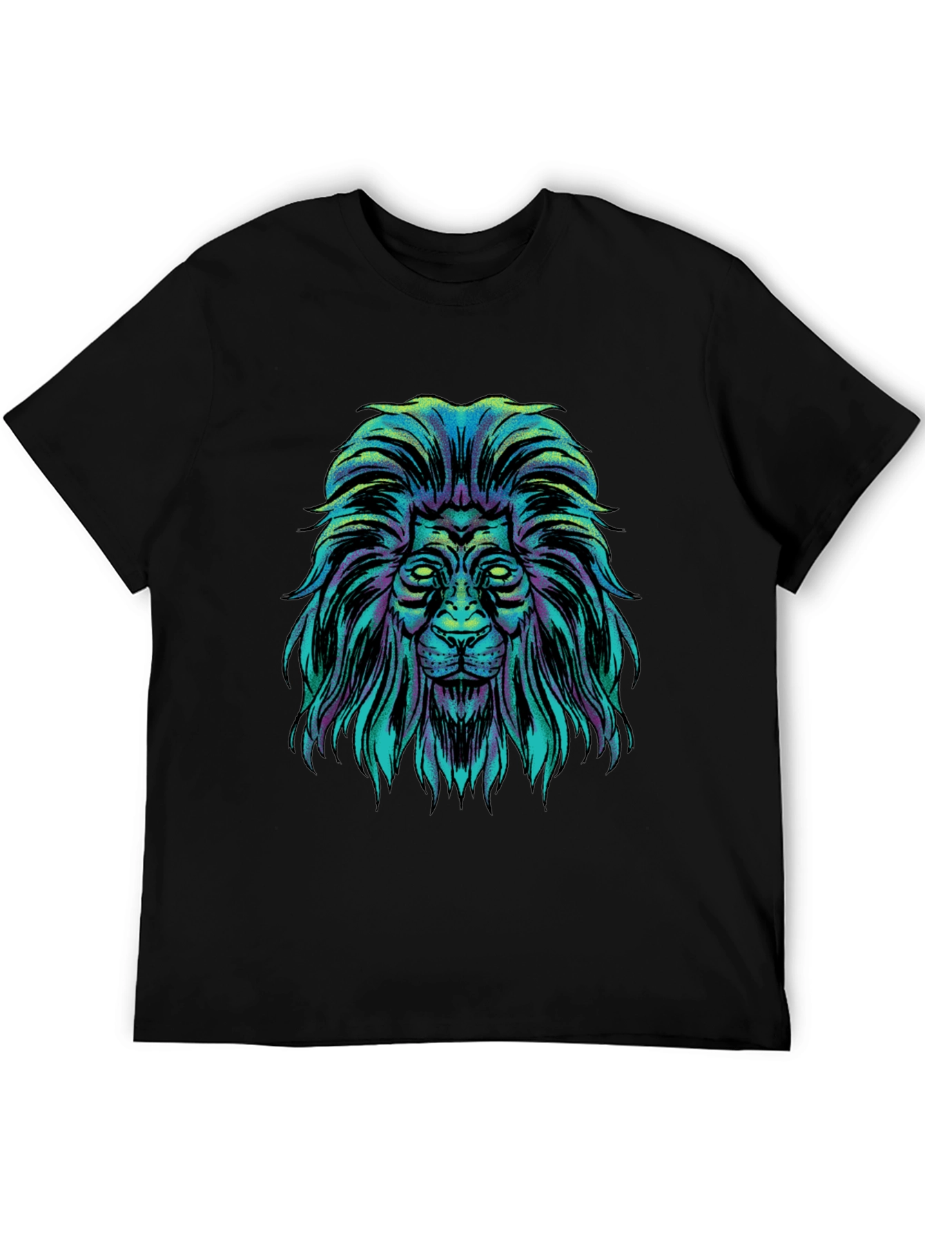 Black Lion Graphic Black T-Shirt view 5