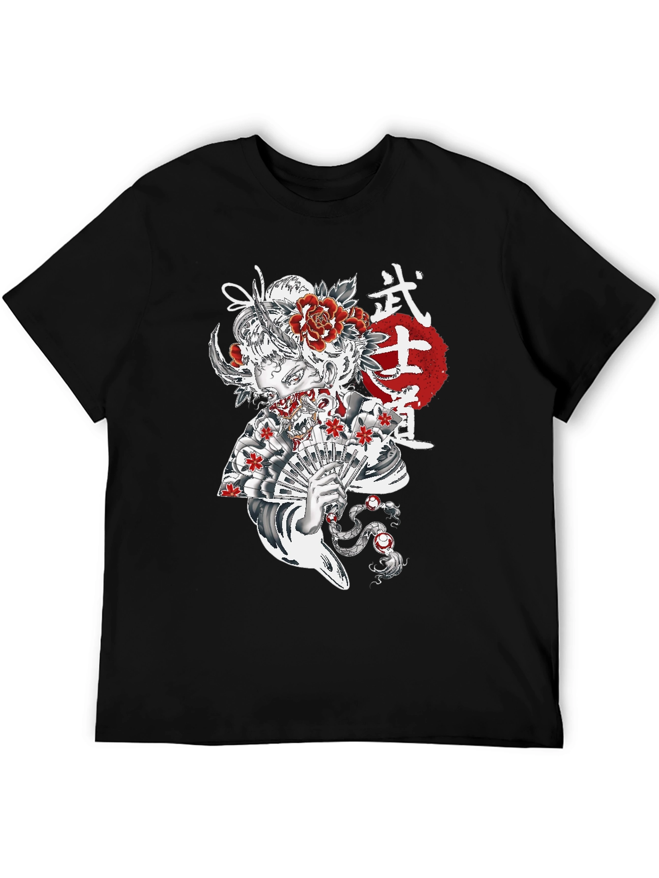 Black Japanese Geisha T-Shirt view 5