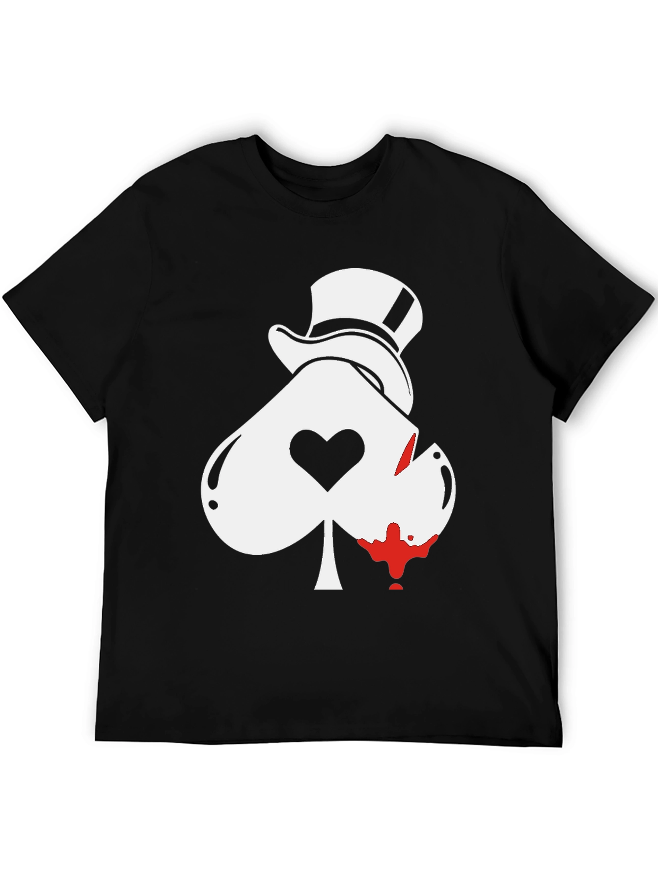 Ace Spade Top Hat Graphic Tee - Black - 5