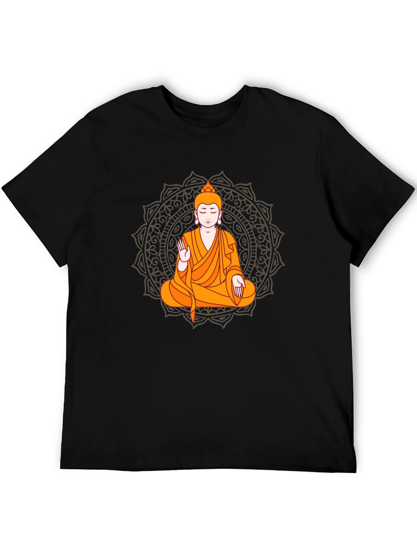 Black Buddha Mandala Graphic Tee - Meditate in Style view 5
