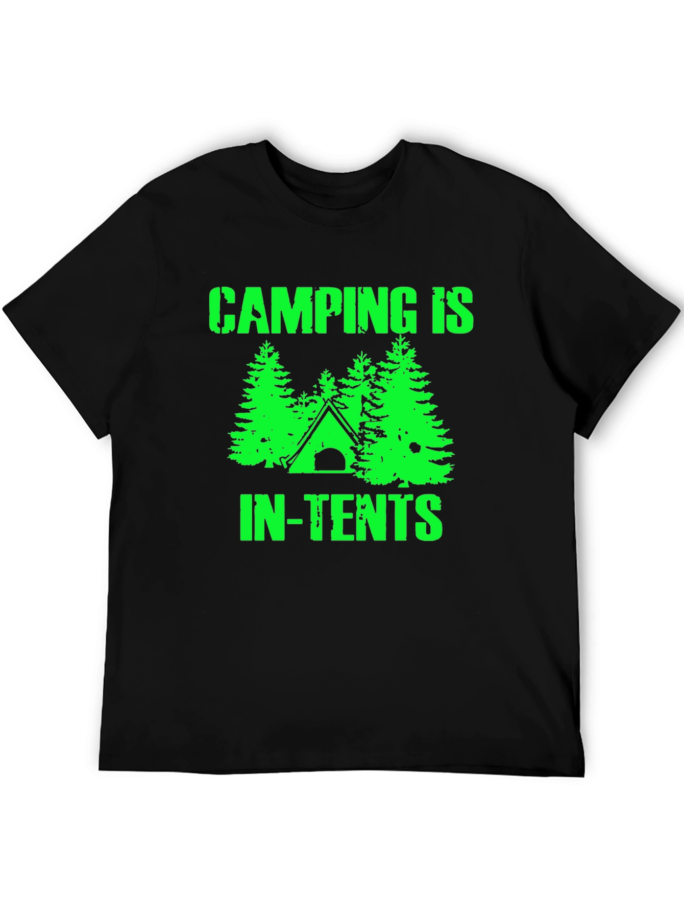 Black Camping In-Tents Graphic T-Shirt view 5