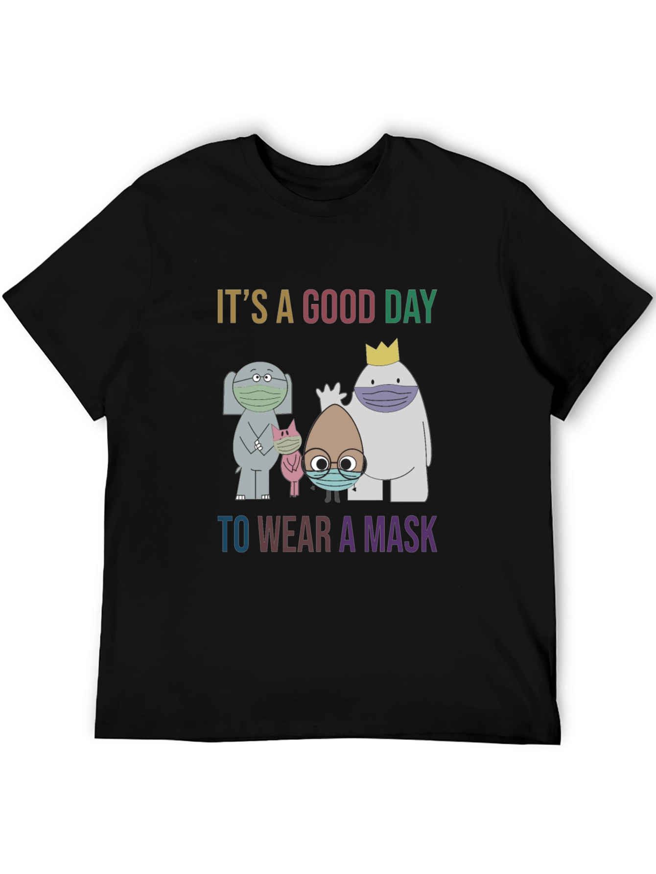 Black Wear a Mask T-Shirt view 5