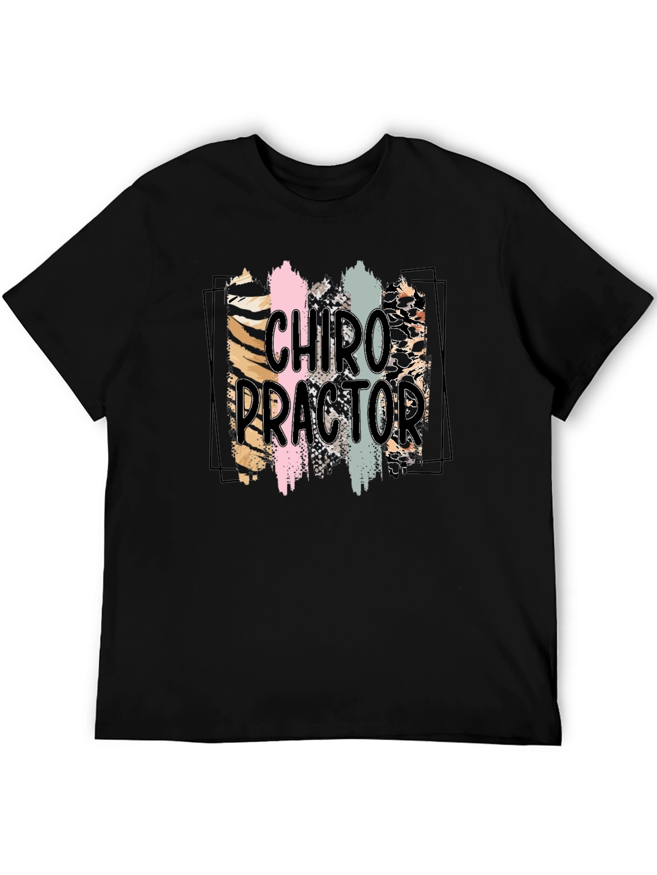 Black Chiropractor Brushstroke Graphic T-Shirt view 5