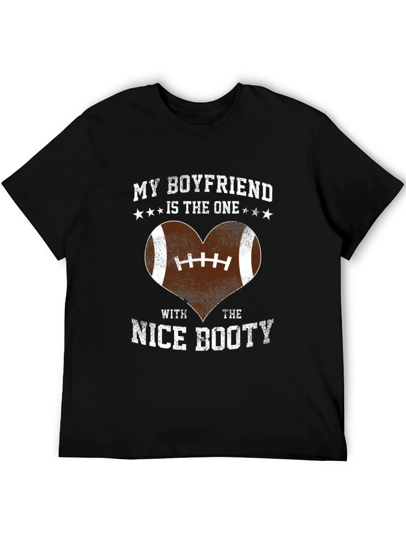 Black Boyfriend Nice Booty Football Heart T-Shirt view 5