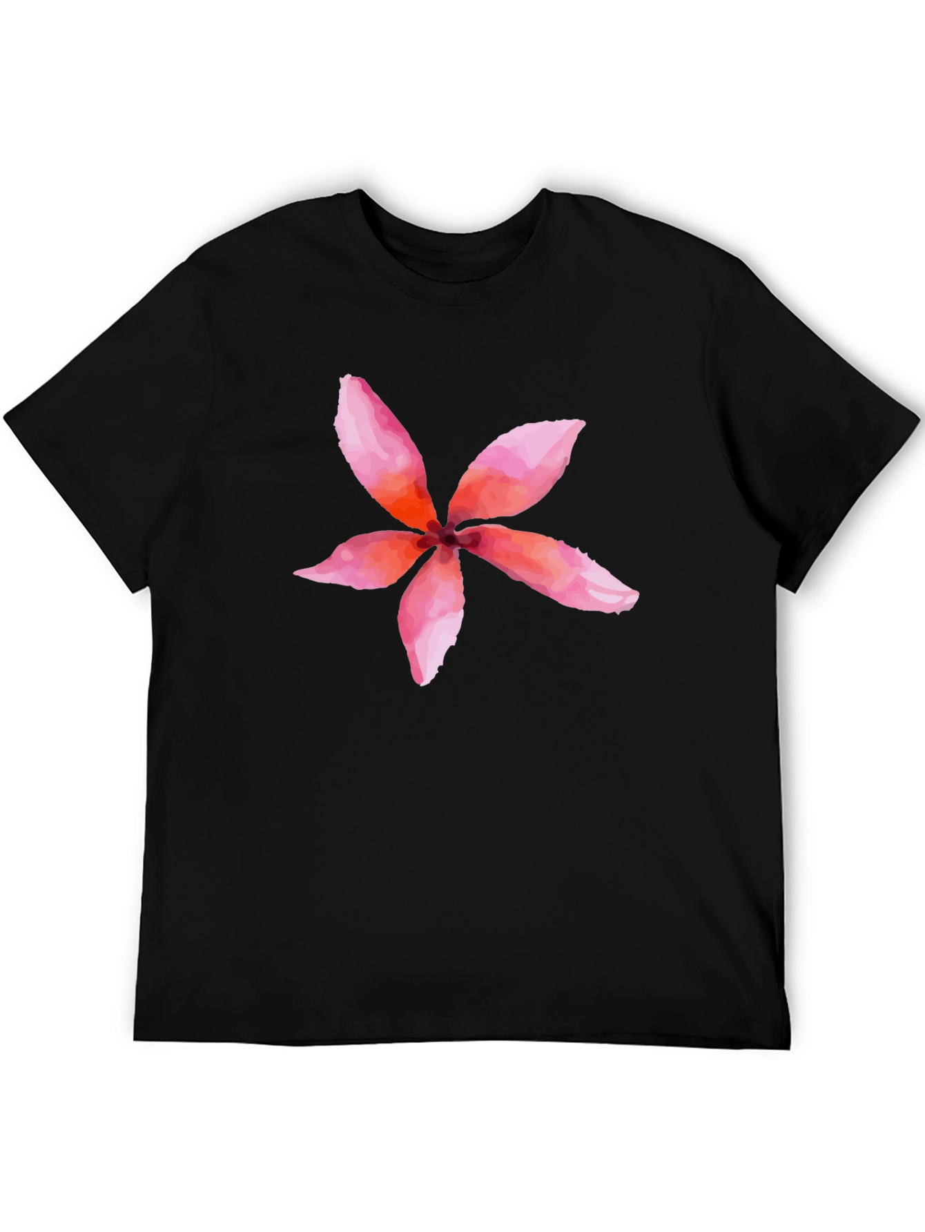 Black Floral Print Tee - Black Cotton Blend T-Shirt view 5