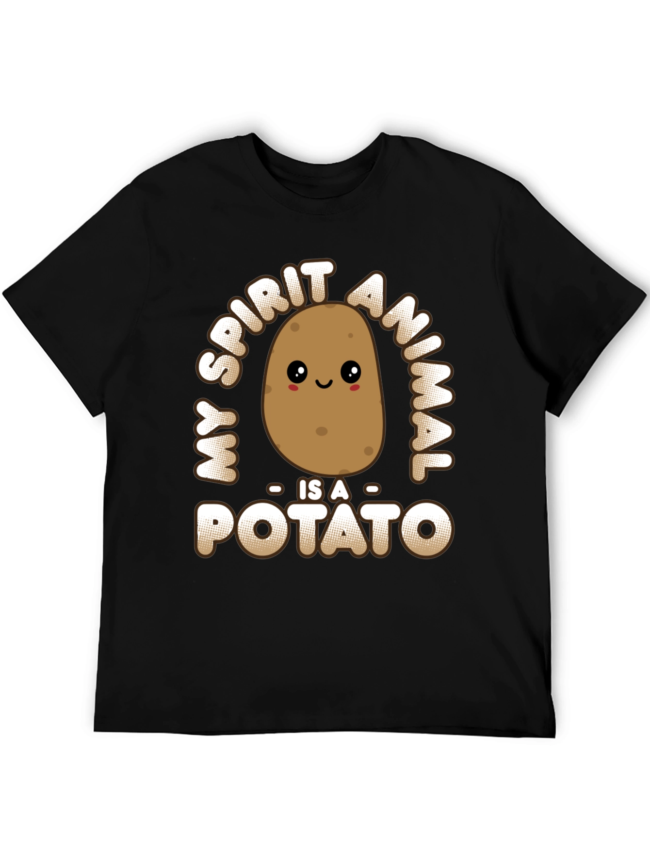 Black My Spirit Animal is a Potato Funny Graphic Tee view 5
