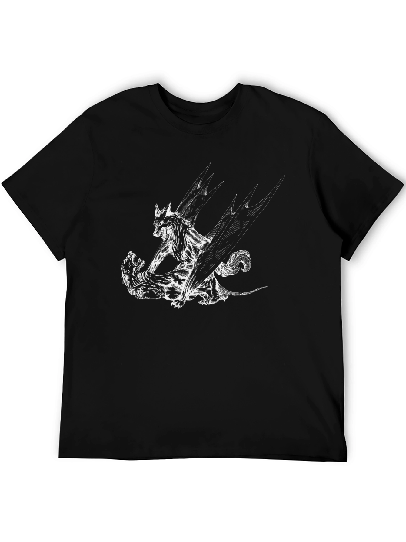 Black Wolf Graphic Tee - Men's Black T-Shirt view 5