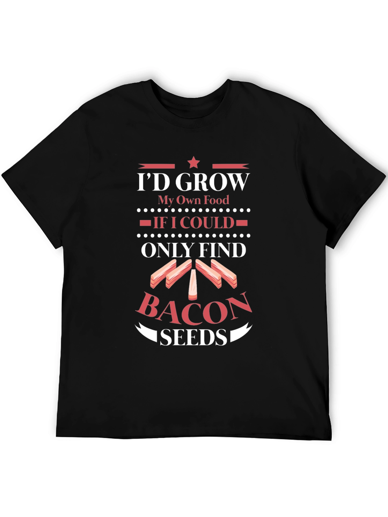 Black Funny "Bacon Seeds" Graphic Tee view 5