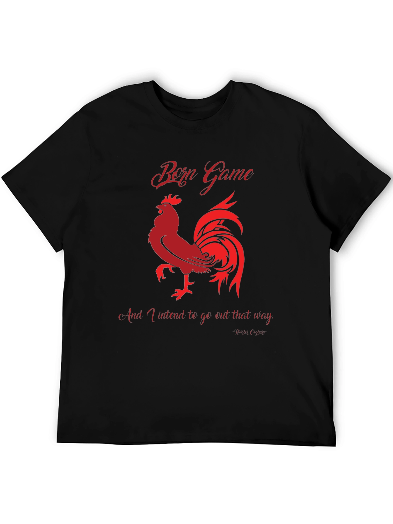 Black Born Game Rooster Graphic Tee - Black view 5