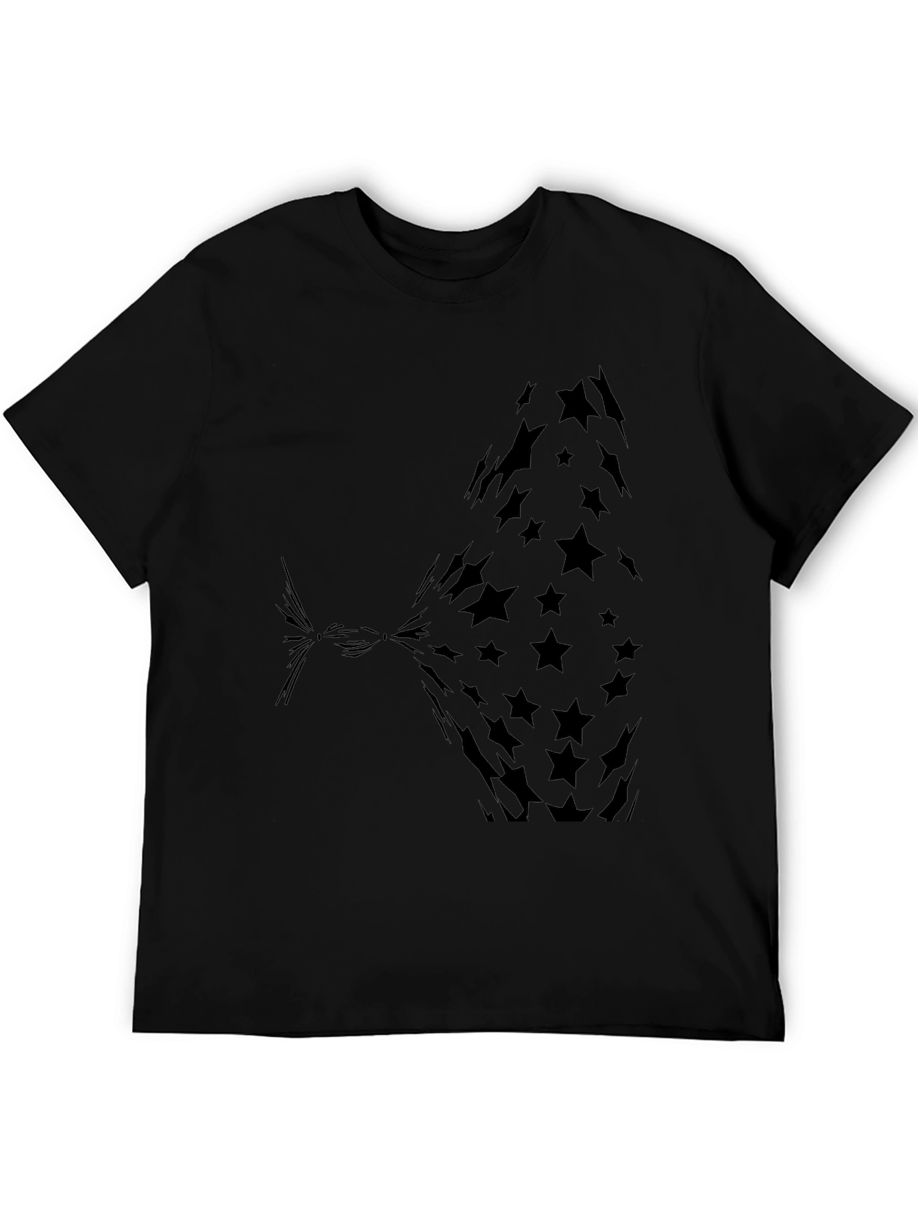 Black Black Star Pattern T-Shirt view 5