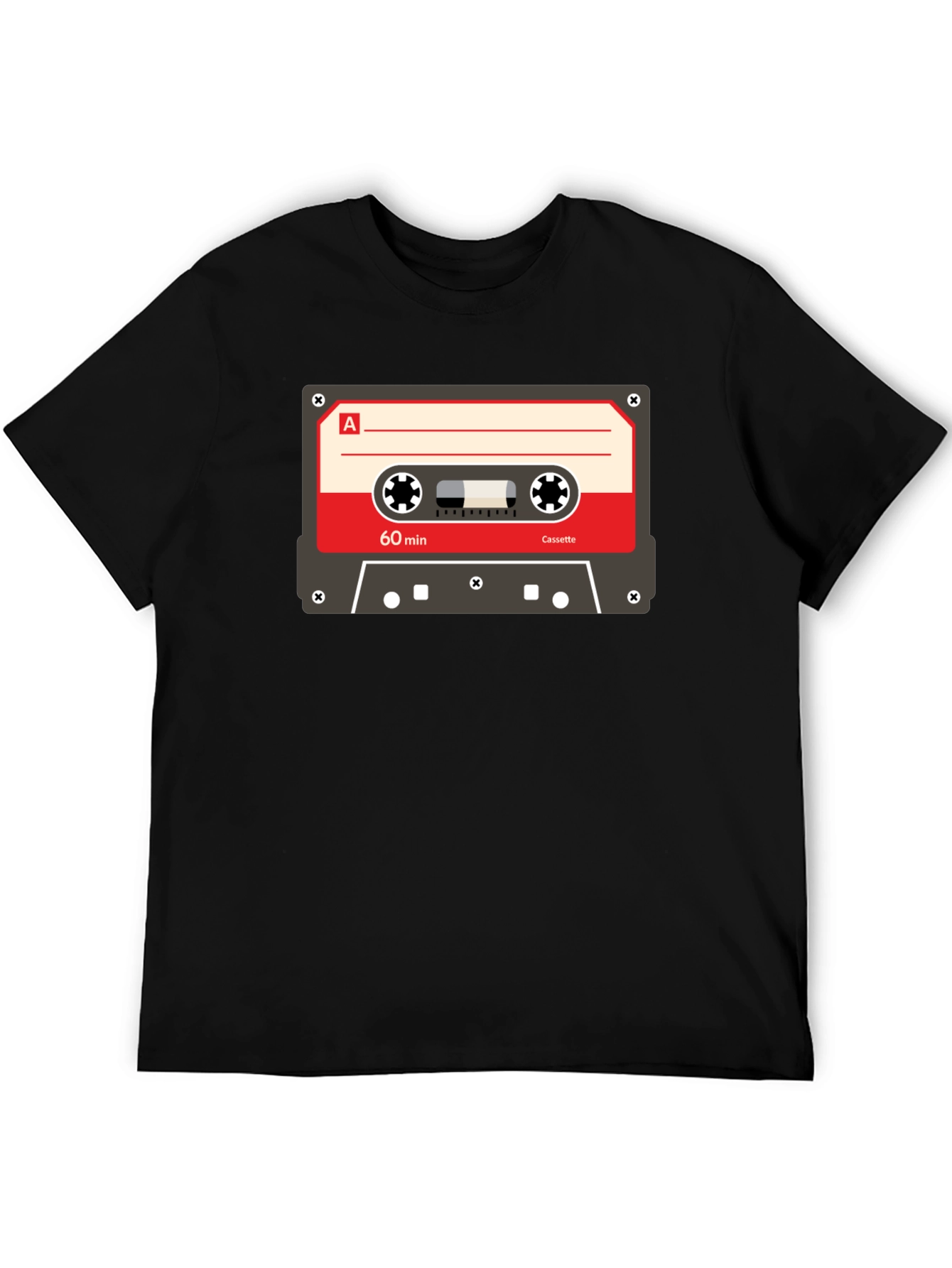 Black Retro Cassette Tape Graphic T-Shirt - Vintage Music Tee view 5