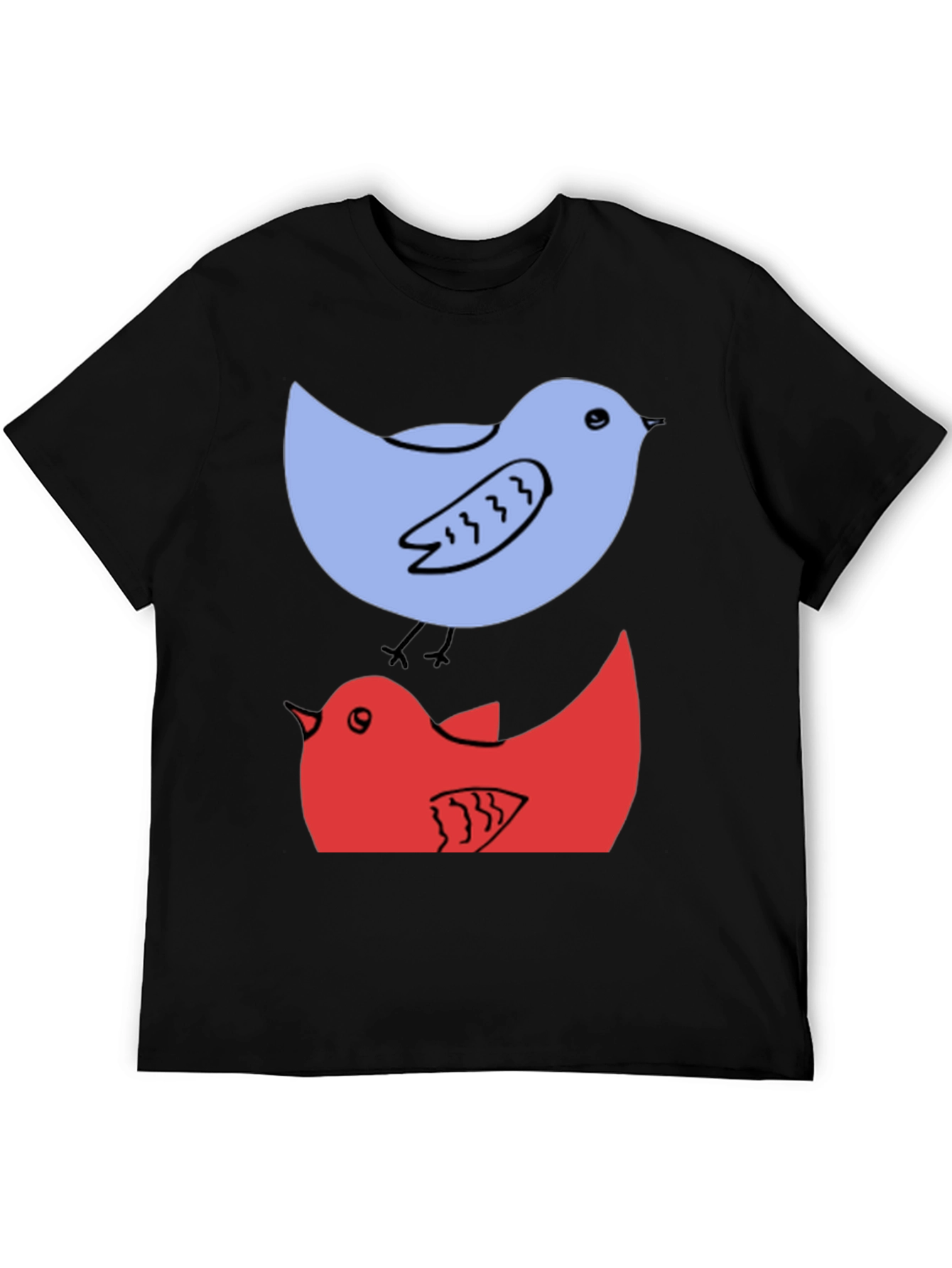 Black Birds Graphic Tee - Casual Cotton T-Shirt view 5
