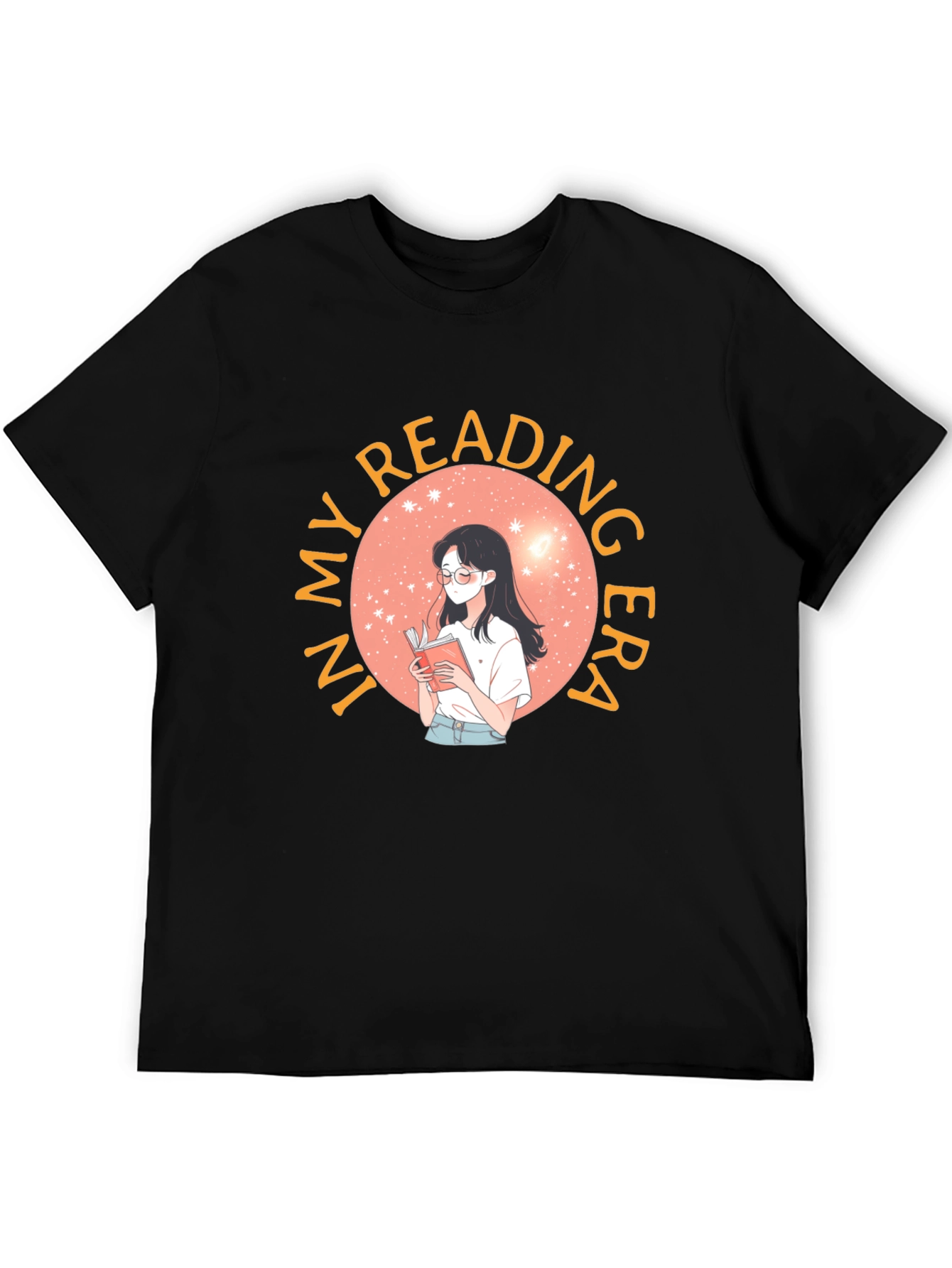 Black Reading Era Graphic Tee - Unisex Black T-Shirt view 5