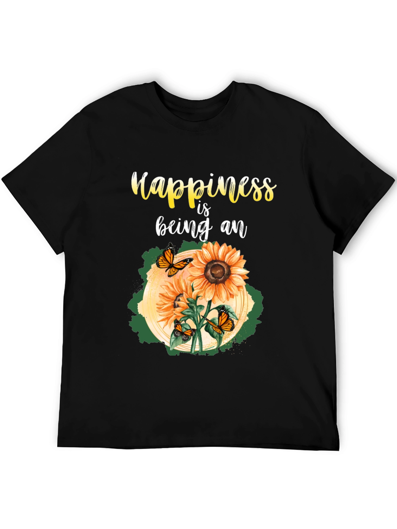 Black Happiness Sunflower Graphic T-Shirt view 5